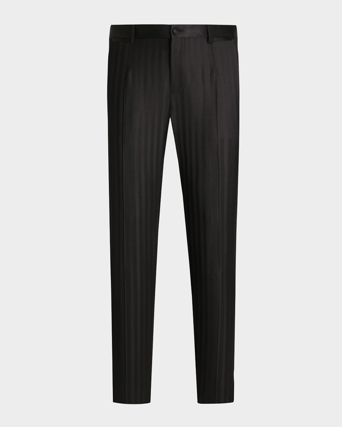 Dolce & Gabbana Men's Stripe Jacquard Tapered-Leg Trousers