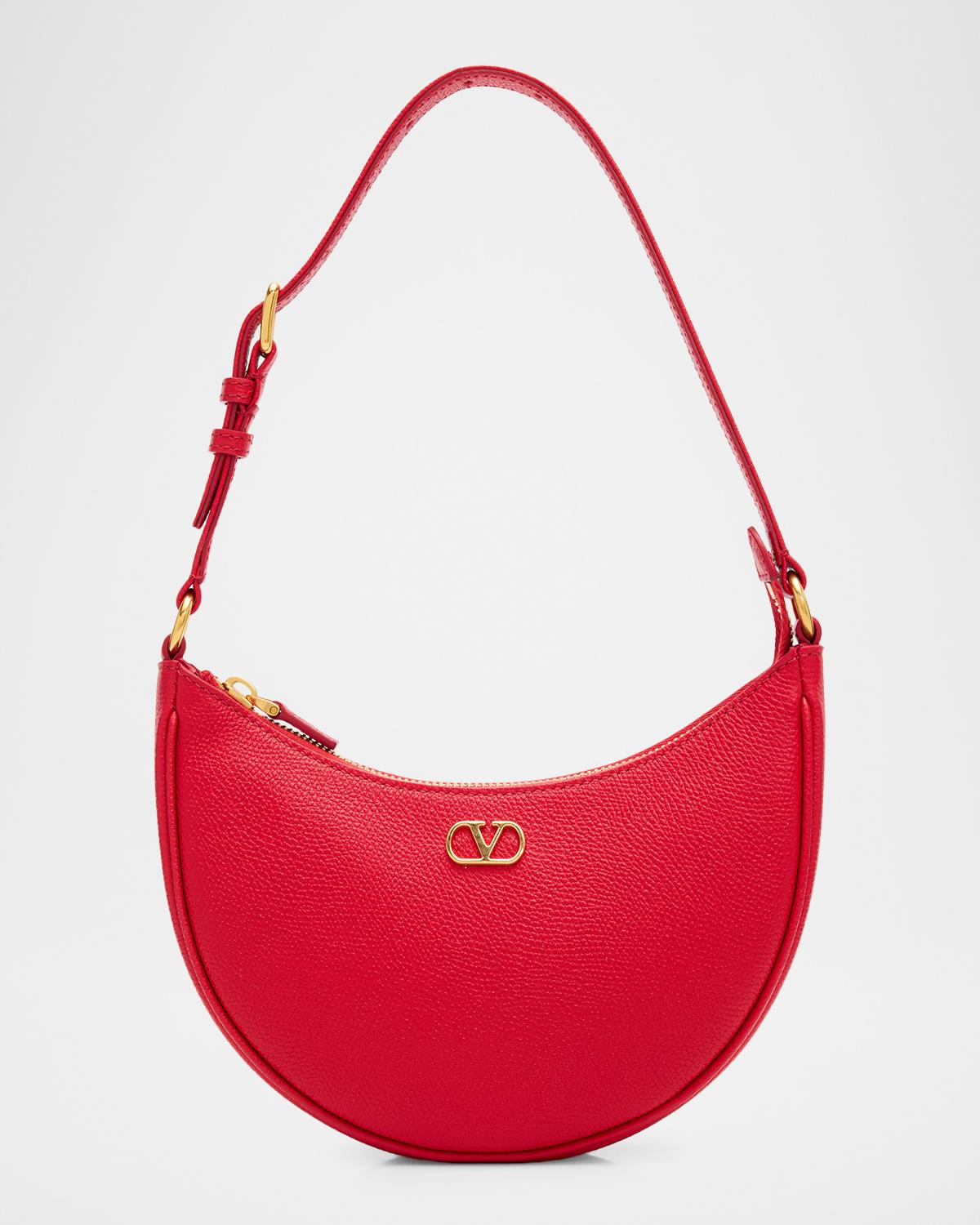 Mini VLogo Leather Hobo Bag