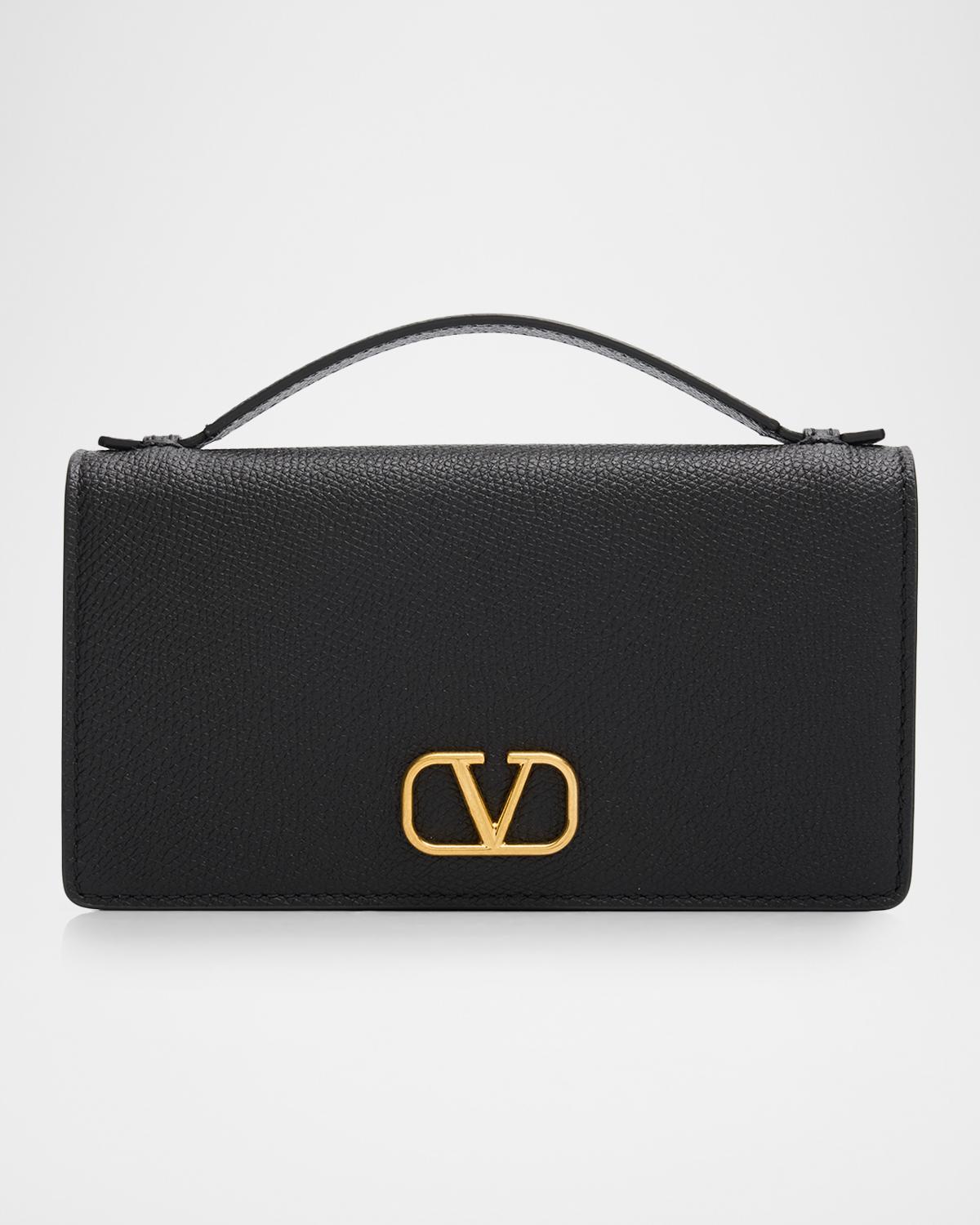 VLOGO Calfskin Leather Wallet on Chain