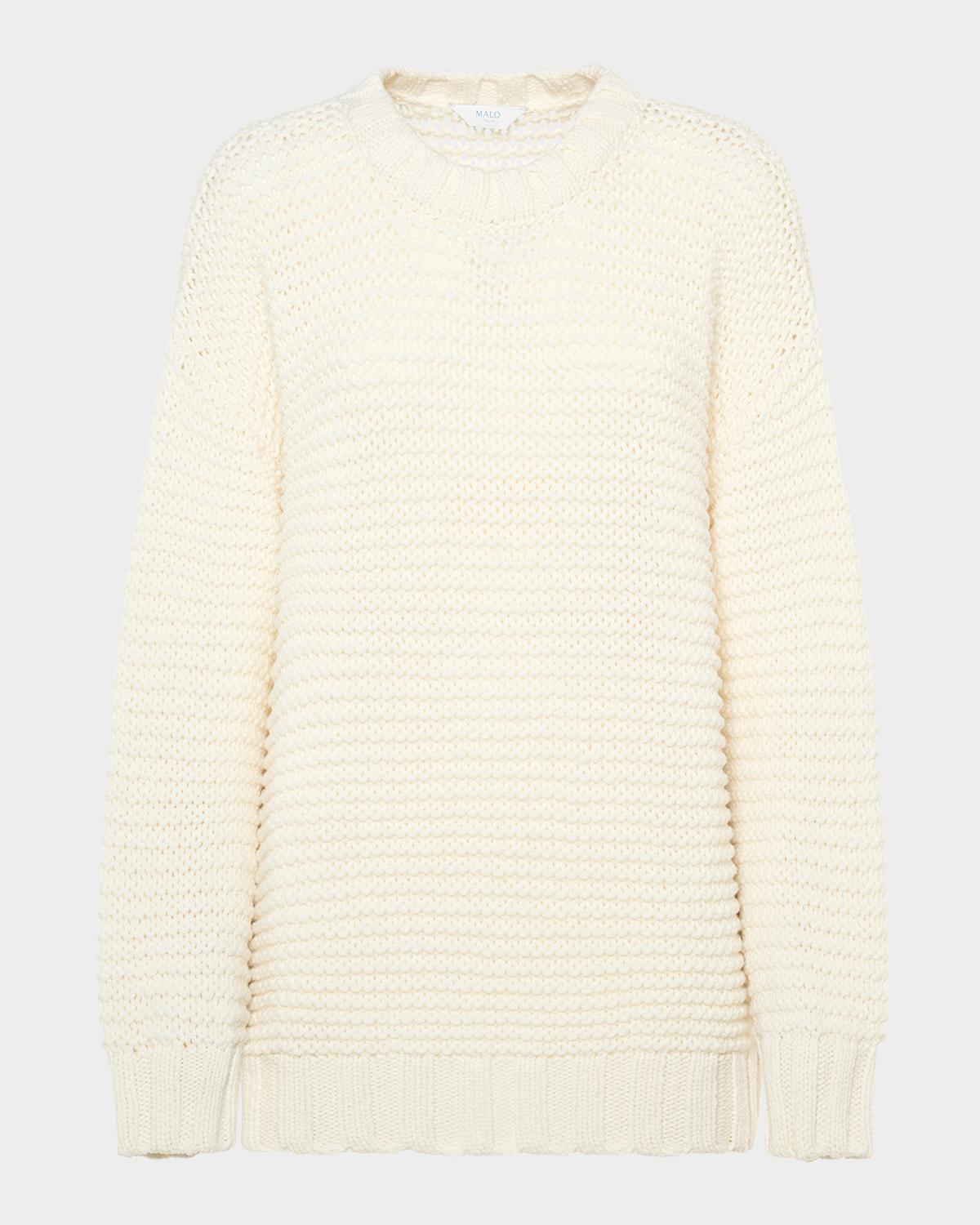 Malo Emma Cashmere Chainette Knit Crewneck Sweater