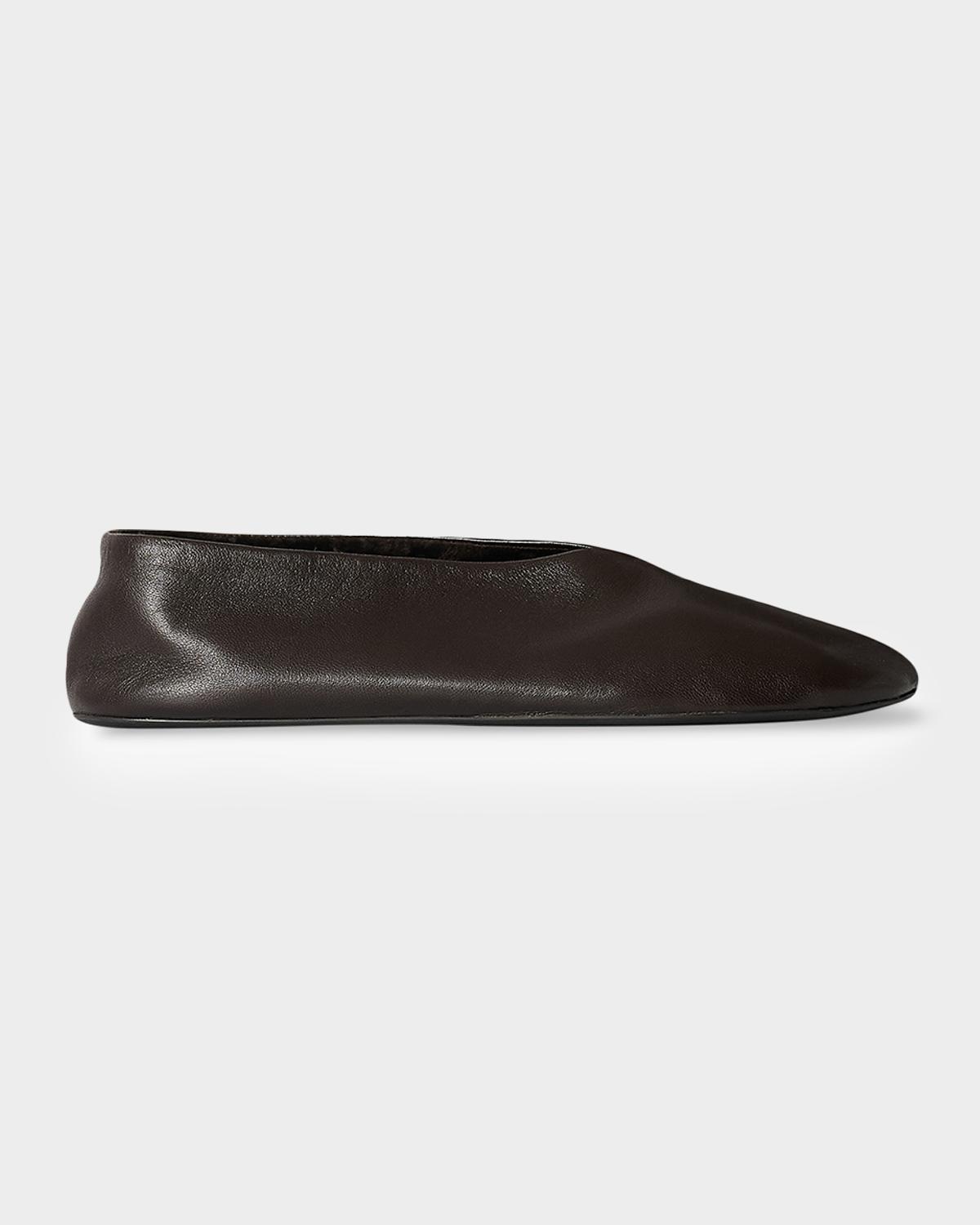 The Row Stella Leather Slippers