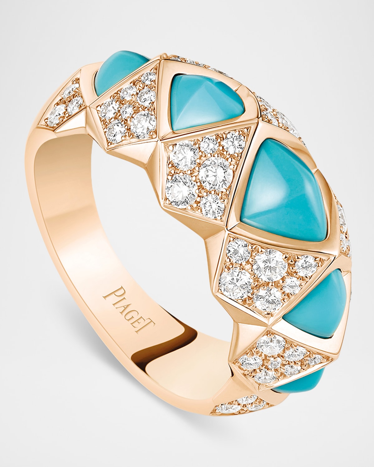 PIAGET 18K Rose Gold Piaget Sunlight Ring, Size 55