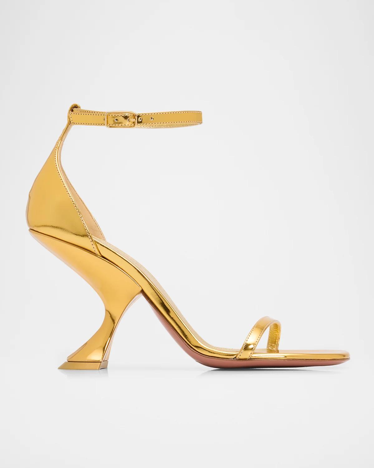 90mm Taylor Metallic Leather Mule Pumps