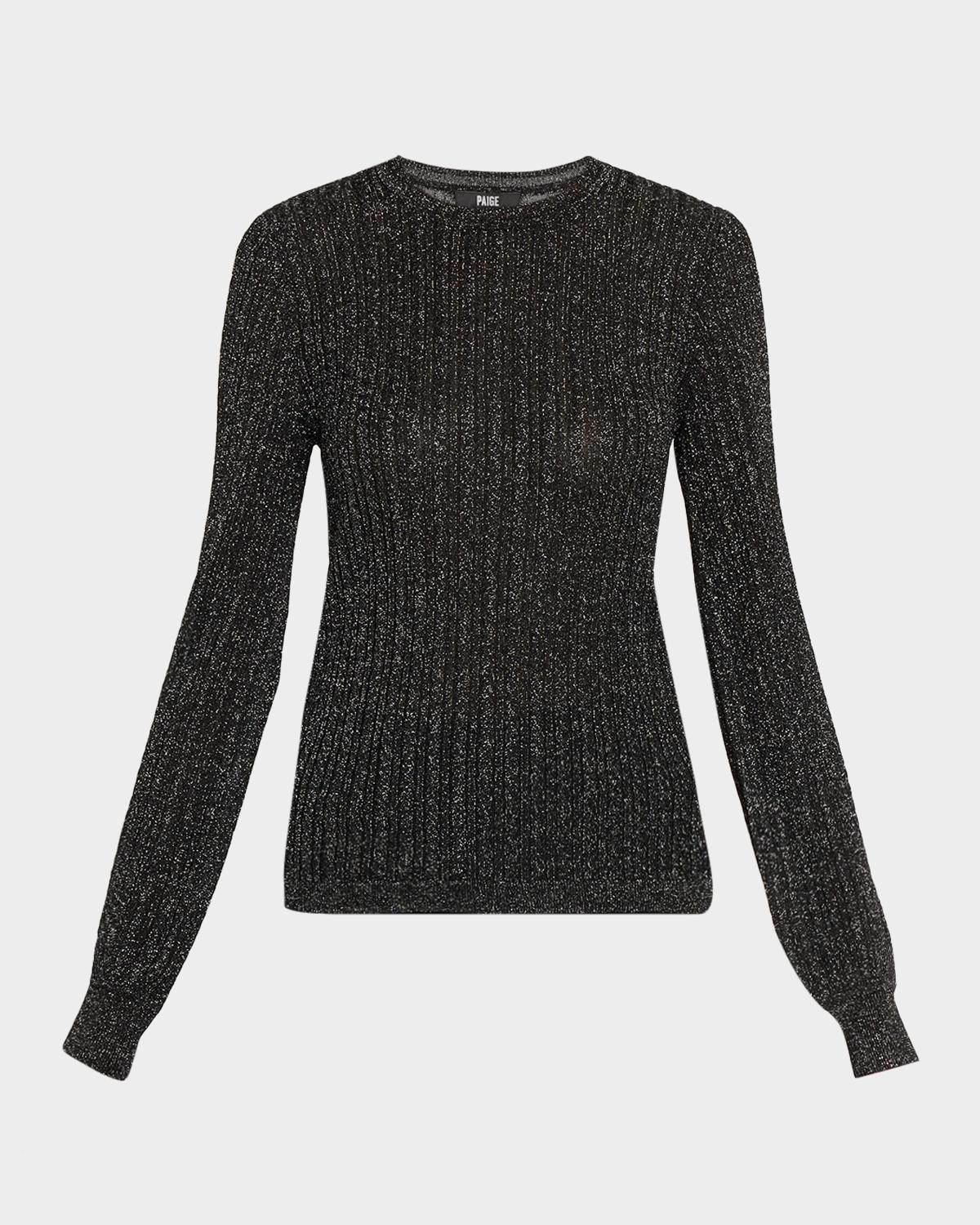 PAIGE Adela Metallic Ribbed Sweater