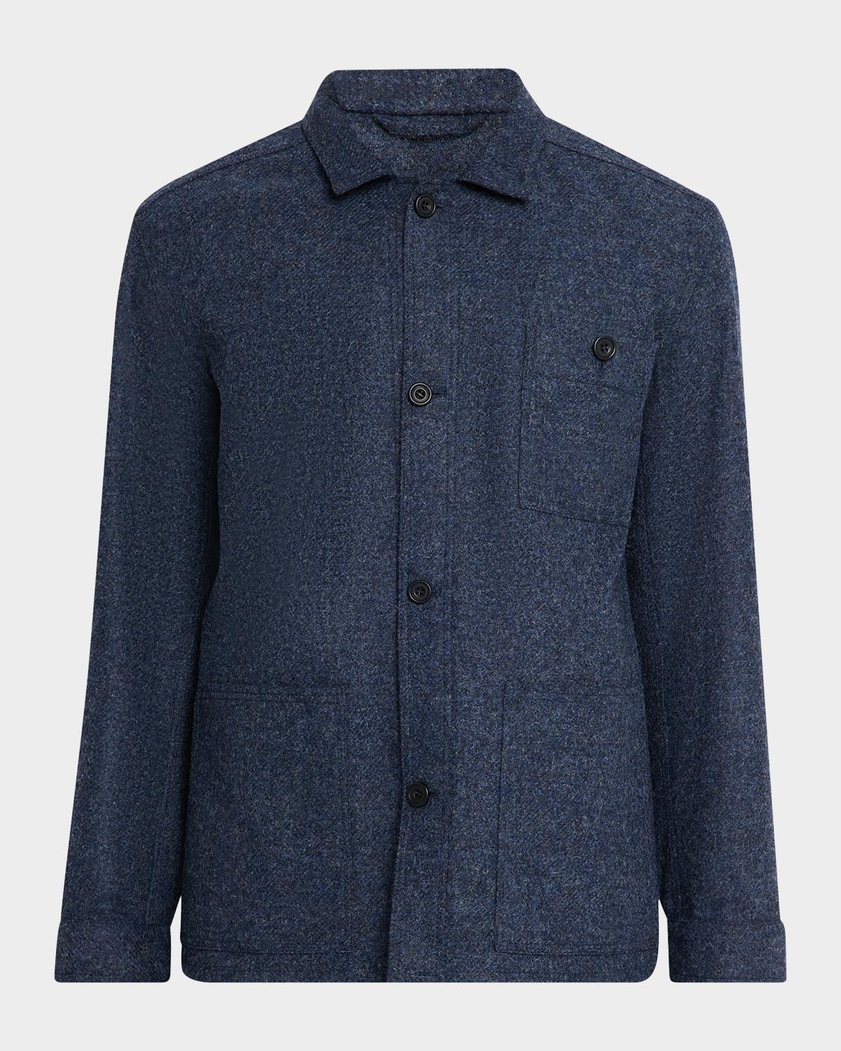 Anderson & Sheppard Men's Wool Patch-Pocket Shirt Jacket