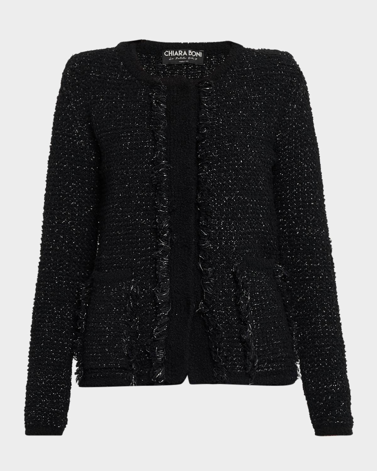 Chiara Boni La Petite Robe Borant Shimmer Knit Cardigan