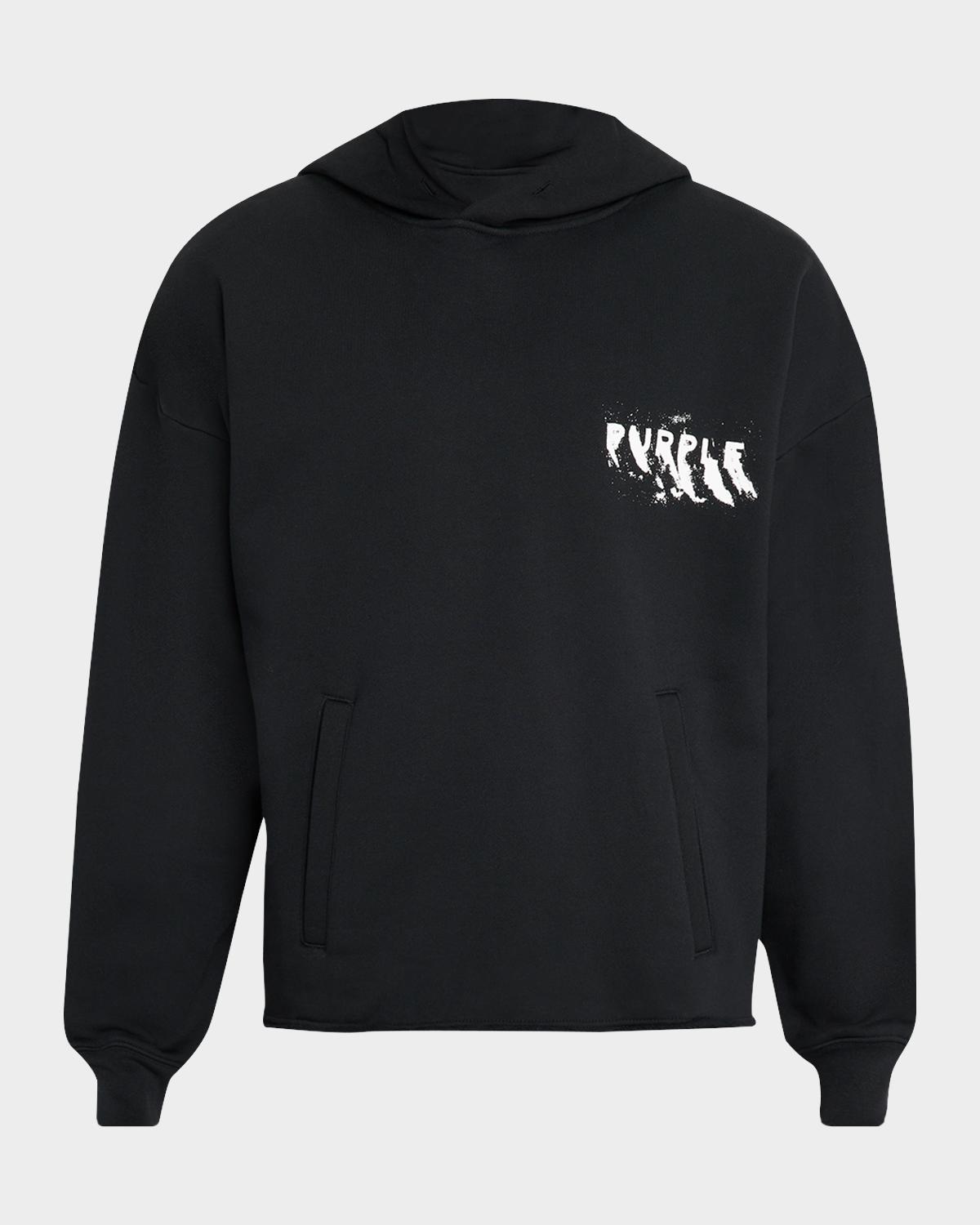 PURPLE Men's Fleece Graffiti Logo Hoodie