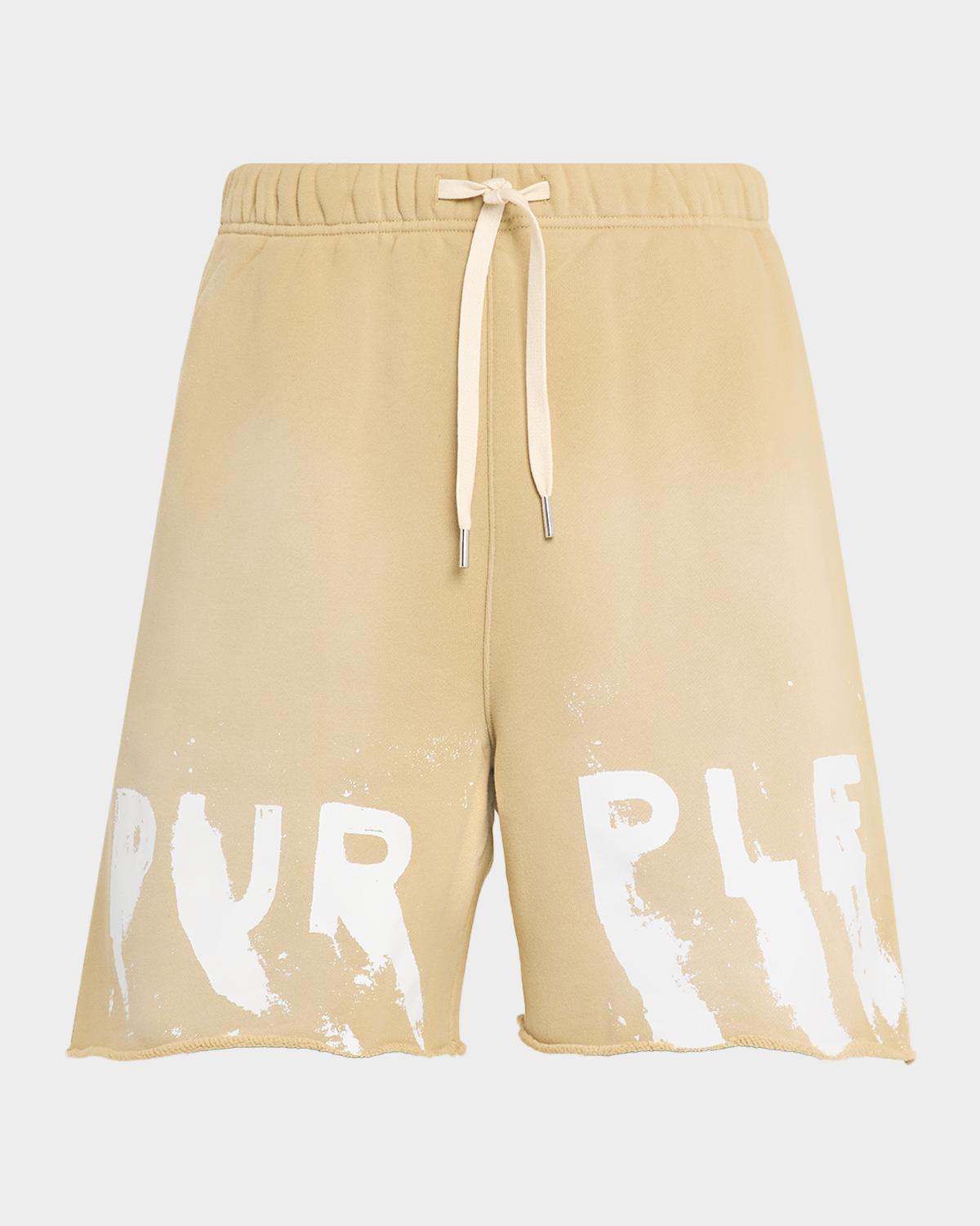 PURPLE Men's Painted Logo Fleece Shorts