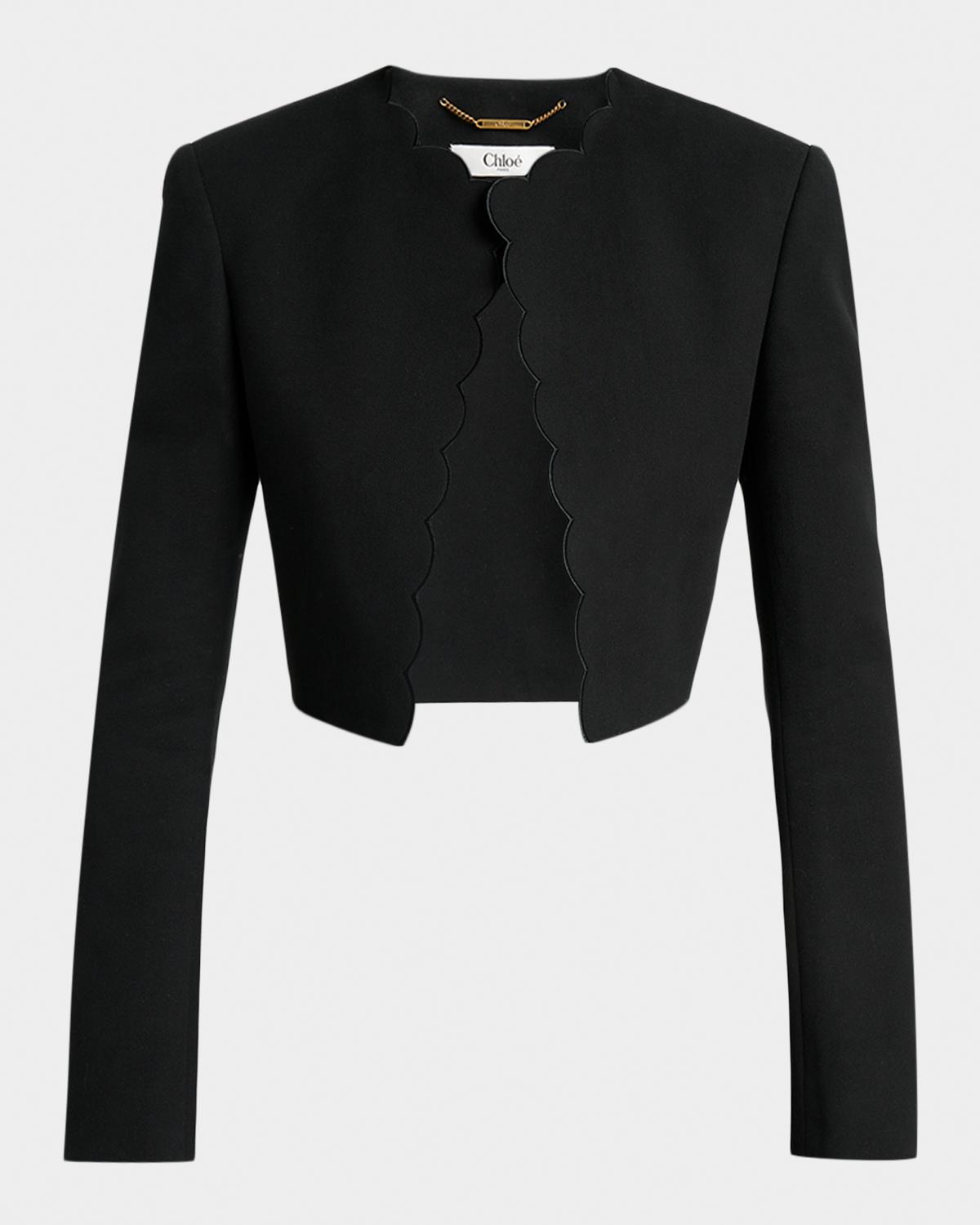 Chloe Scalloped Cavalry Cotton Crop Jacket