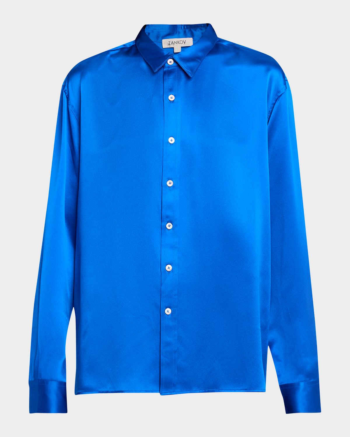 ZANKOV Jimmy Button-Front Silk Shirt