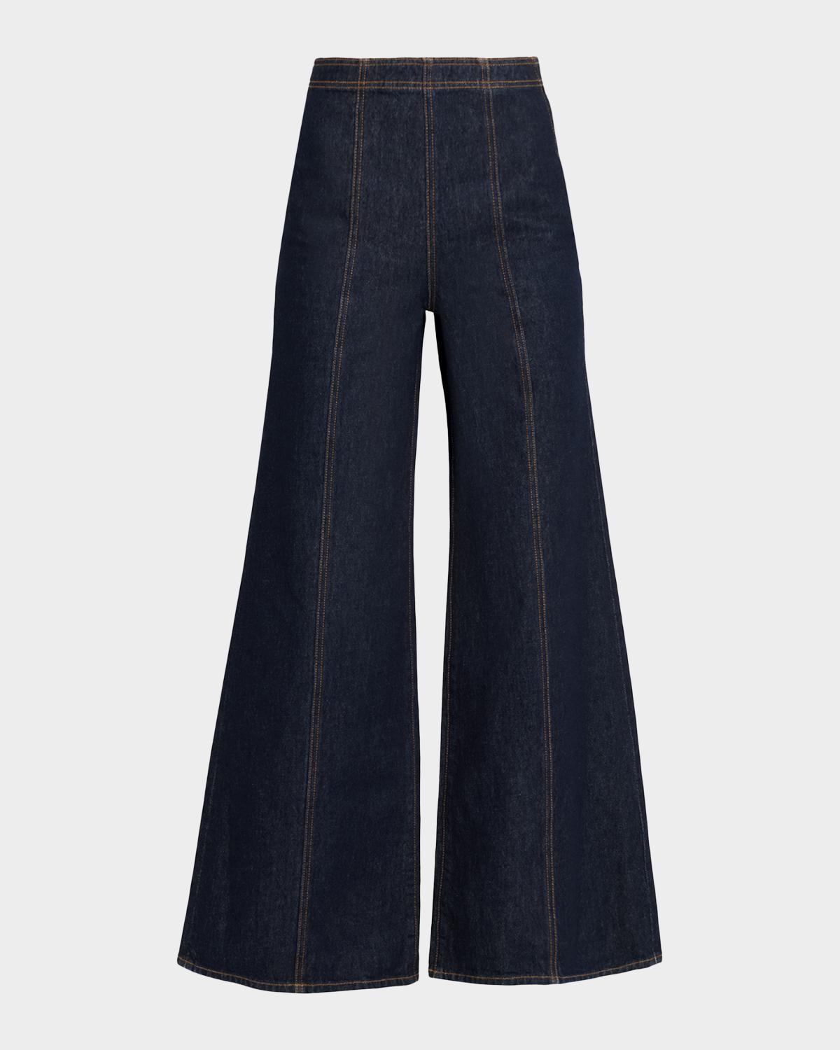 Ulla Johnson The Bianca Front-Seam Wide-Leg Jeans