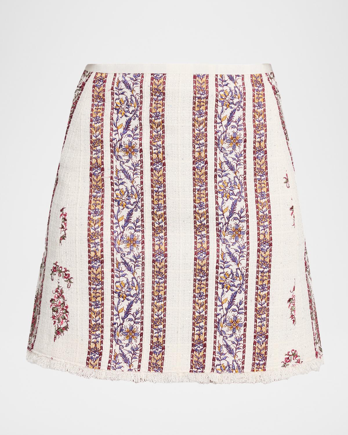 Giambattista Valli Floral Bouclé A-Line Mini Skirt
