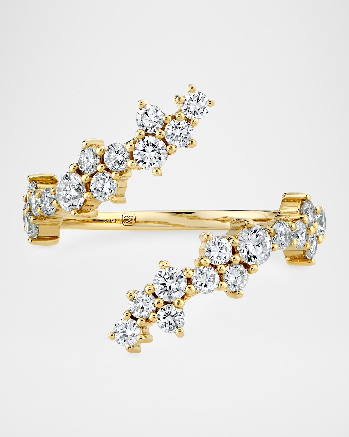 14K Gold Diamond Cocktail Wrap Ring