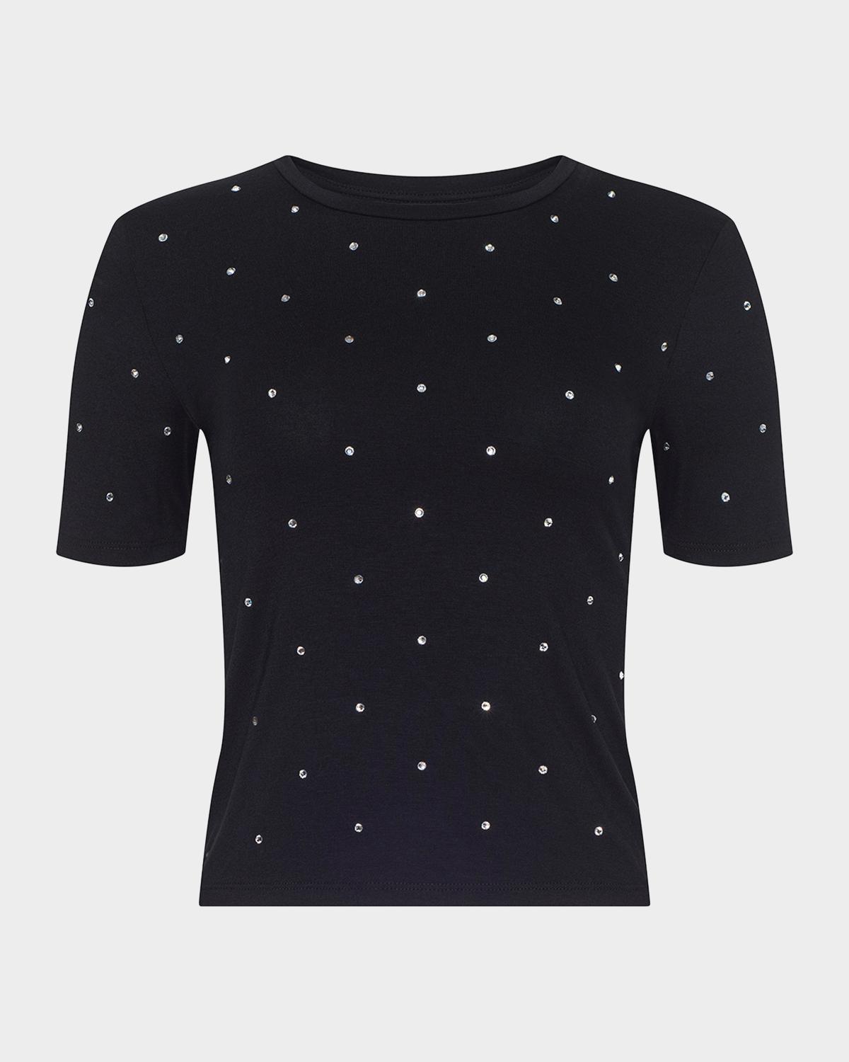 L 'AGENCE Stormy Embellished Crewneck Tee