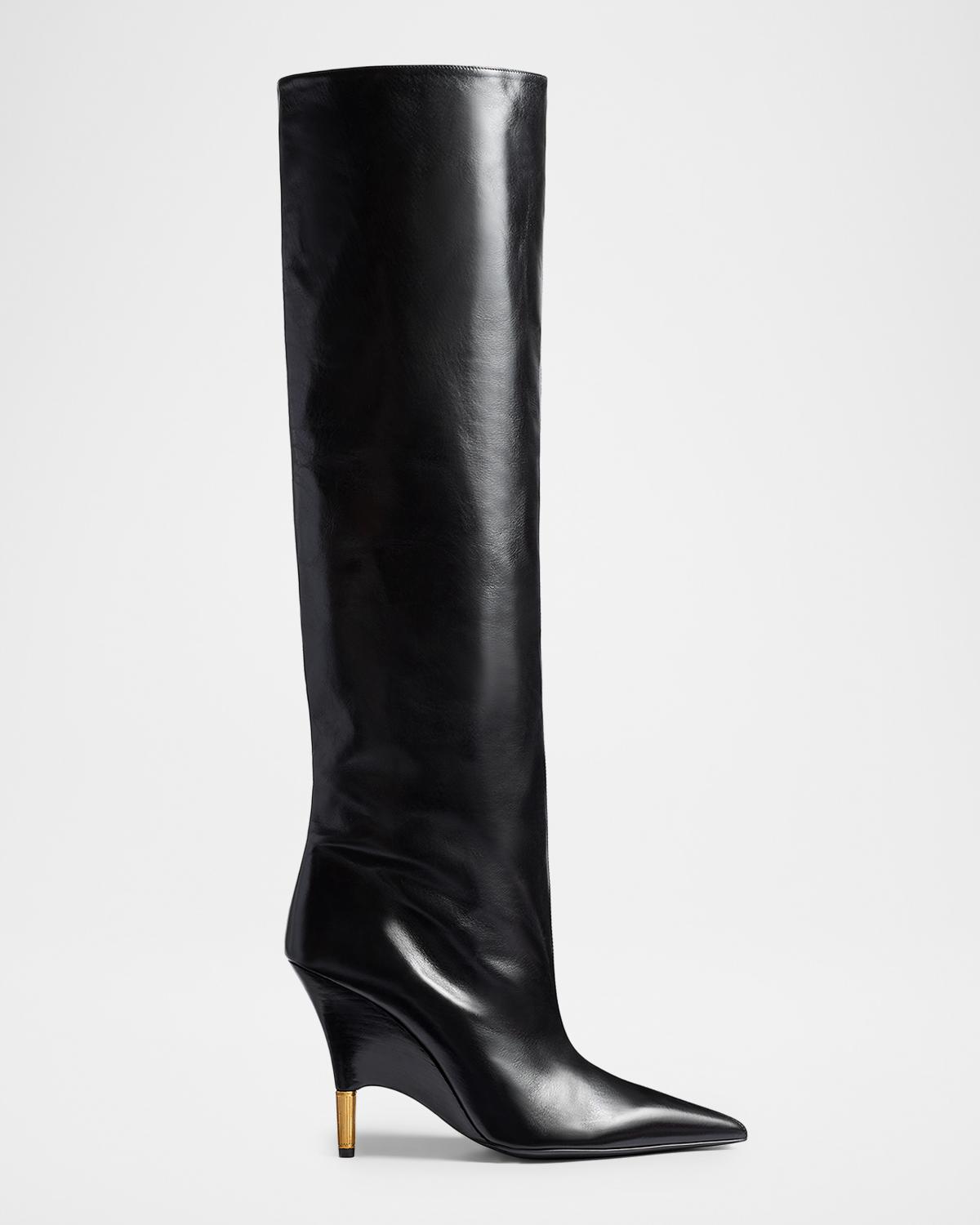 Khaite Bella Leather Knee-High Boots