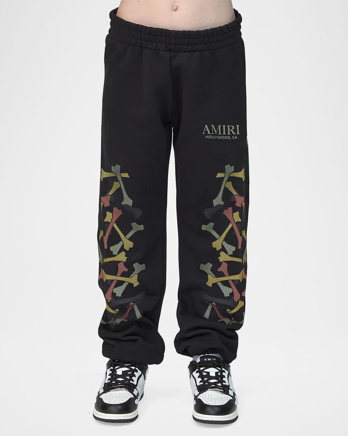 Amiri Kid 's Staggered Tiger Cotton Sweatpants, Size 4-12