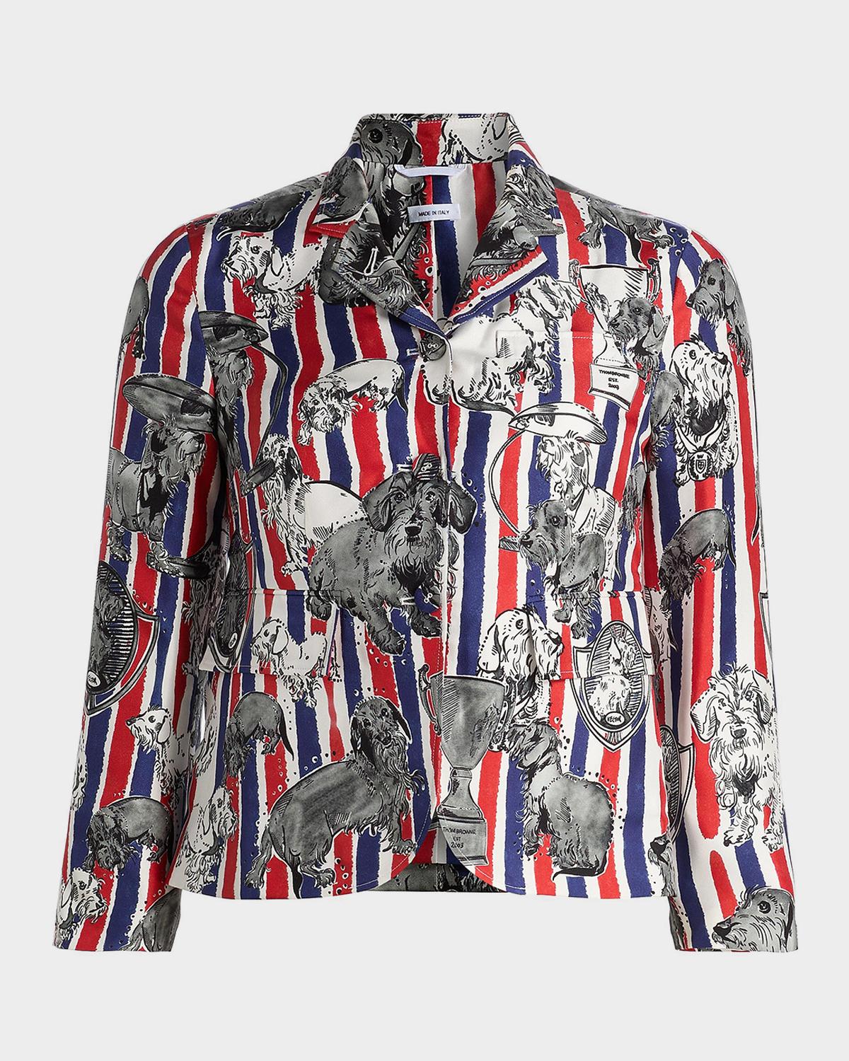 Thom Browne Unstructured Silk Twill Hector Toile Sport Coat