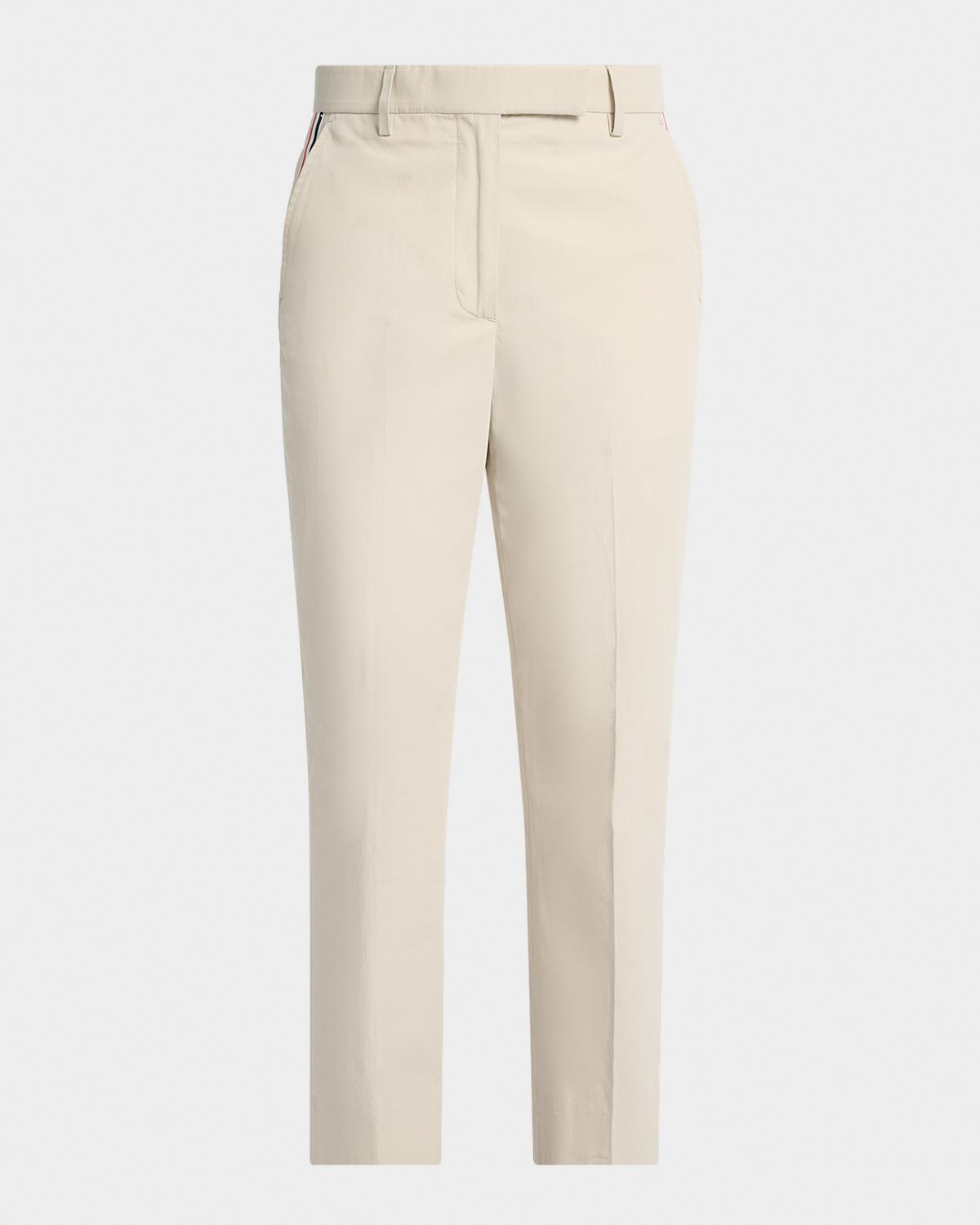 Thom Browne Grosgrain-Stripe Relaxed-Leg Ankle Pants