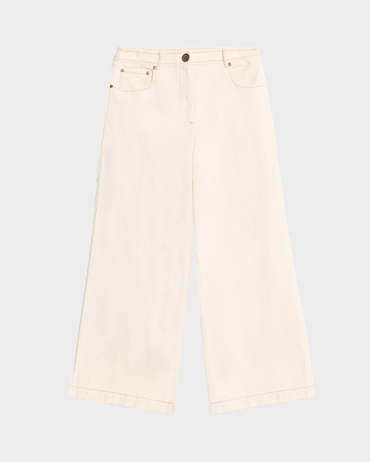 Toccin Blaire Wide-Leg Cotton Denim Weekend Pants