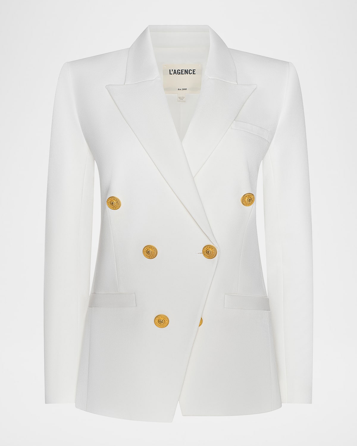 L & Apos;agence Kyomi Double-breasted Blazer In White