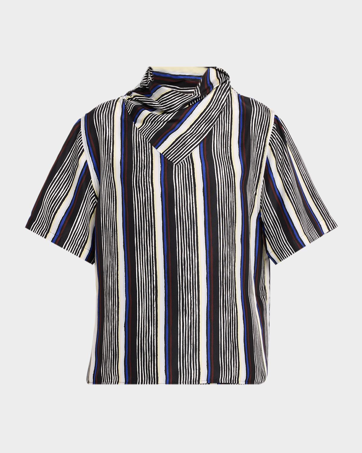 Proenza Schouler Amira Stripe Silk Top