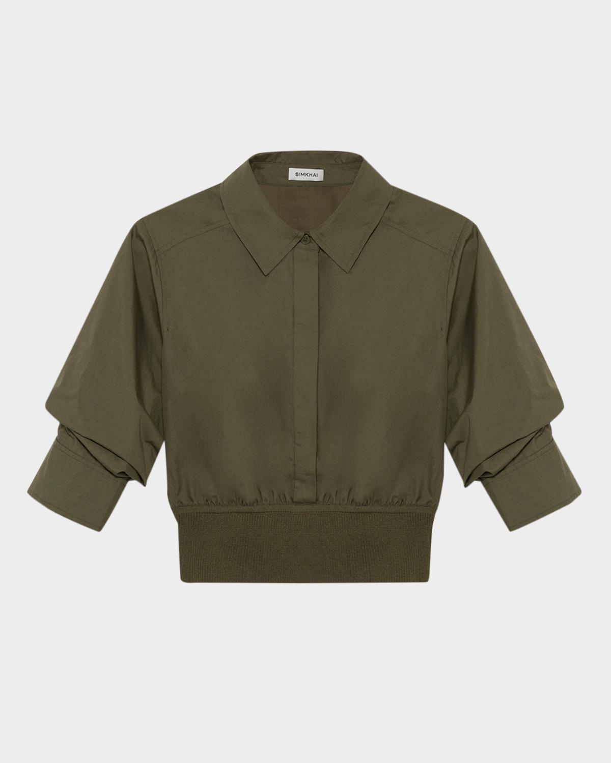 SIMKHAI Stiles Knit Cotton Shirt