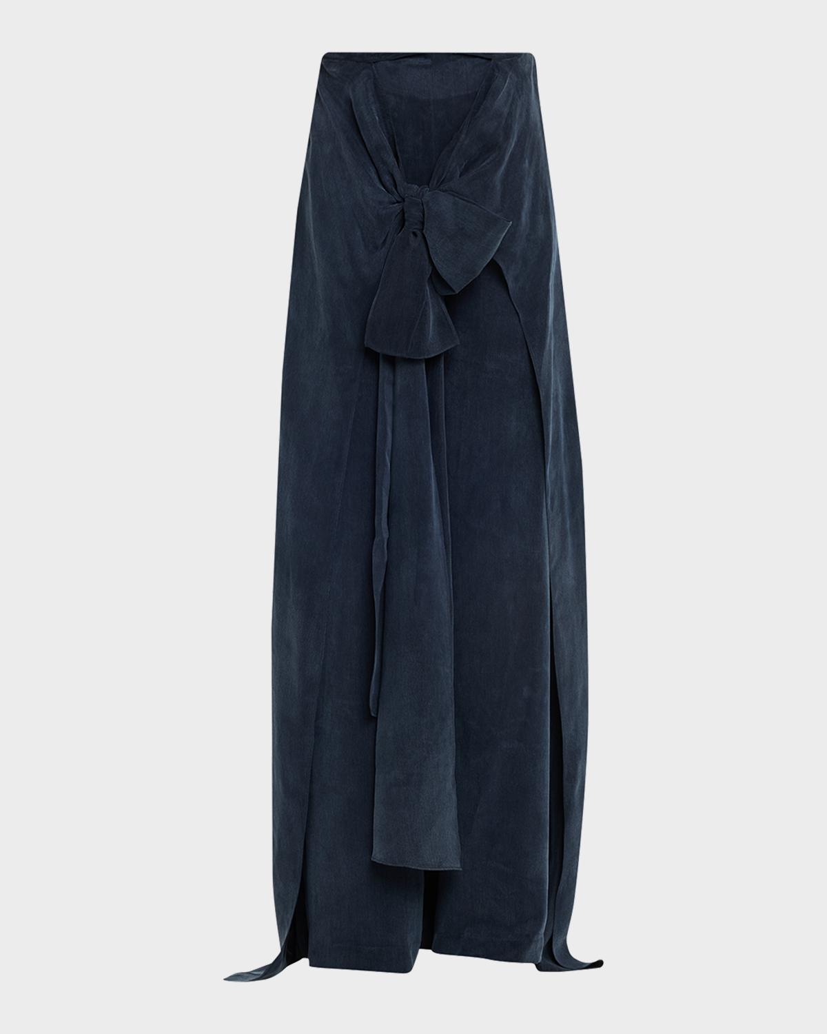 Silvia Tcherassi Nuria Front-Tie Wide-Leg Pants