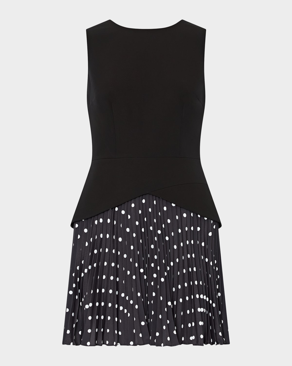 Milly Haddy Sleeveless Pleated Polka Dot Mini Skirt