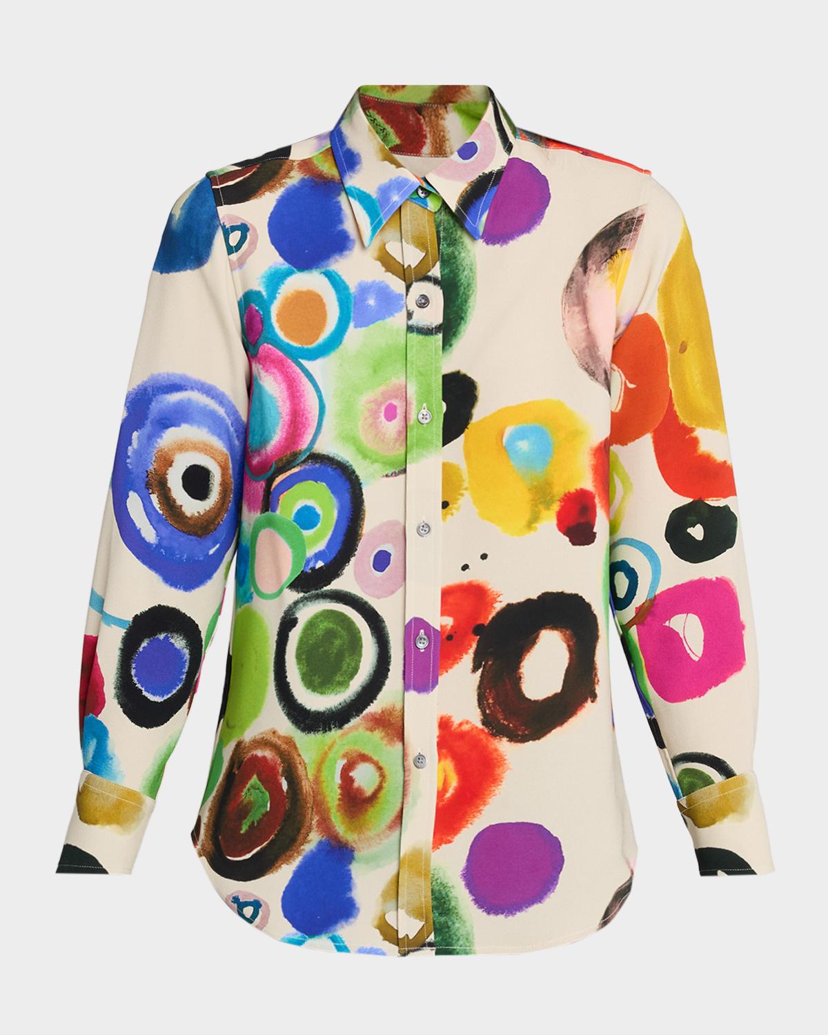 Libertine Take The Reins Silk Button-Down Shirt