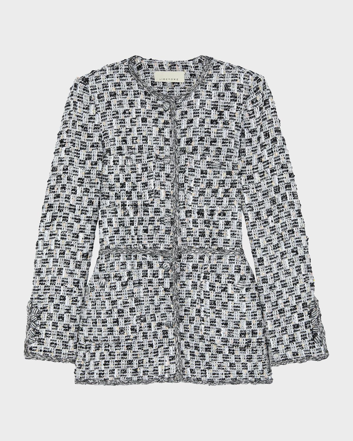 Liberowe Diya Metallic Tweed Single-Breasted Jacket