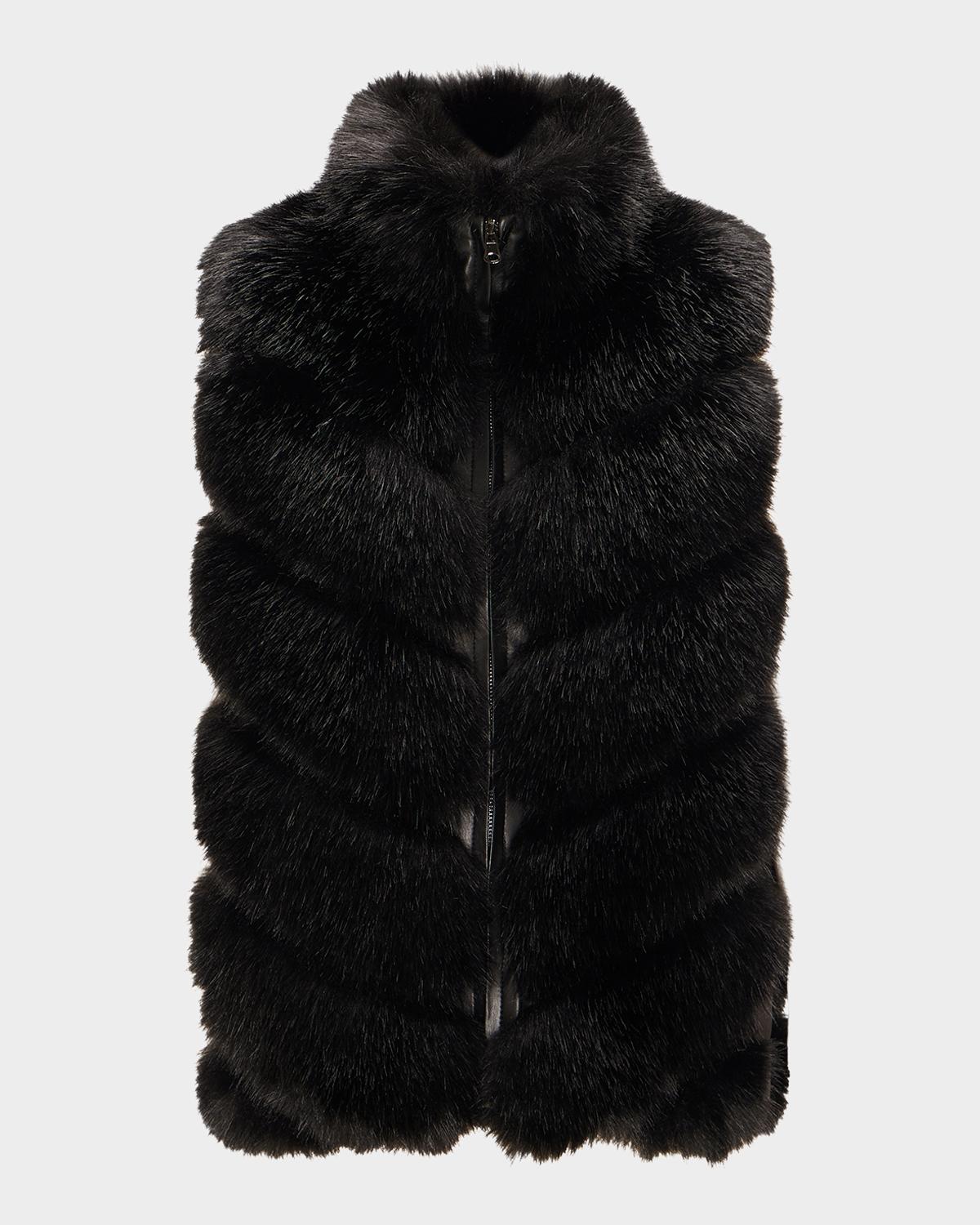 Lyla Grant Fur-Free Quilted Faux Fox Vest