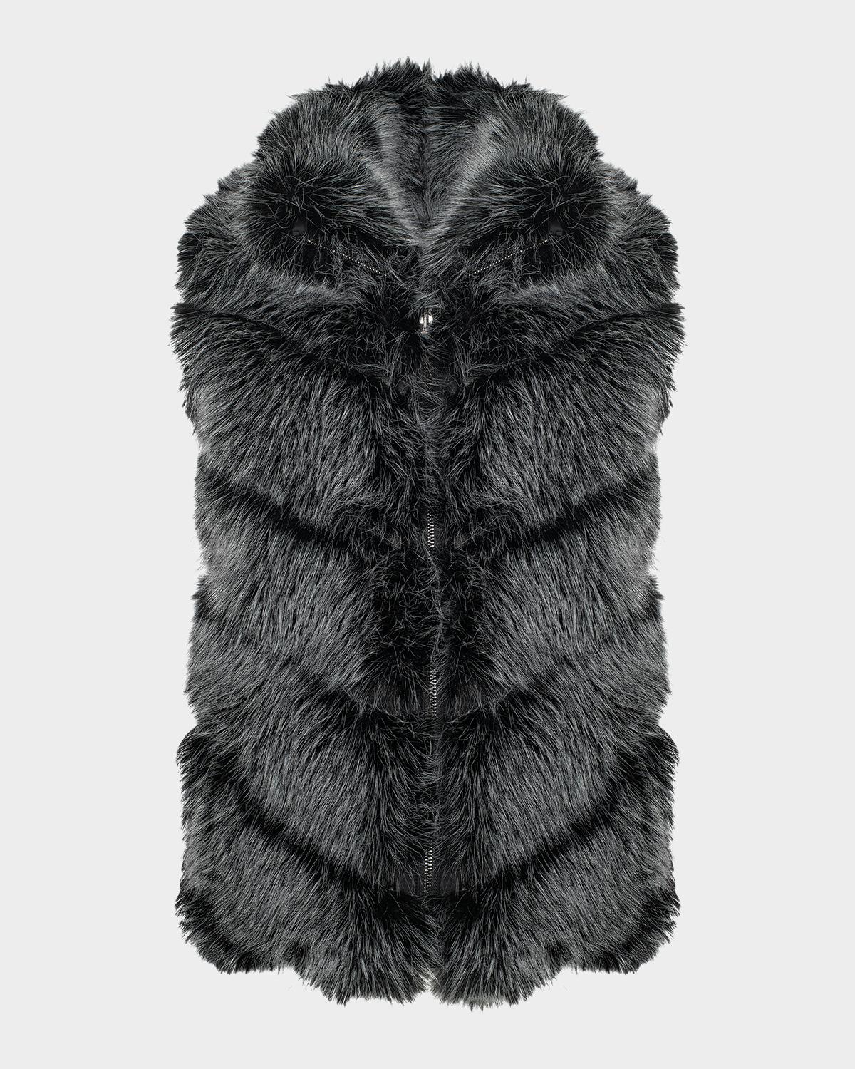 Lyla Grant Fur-Free Quilted Faux Fox Vest