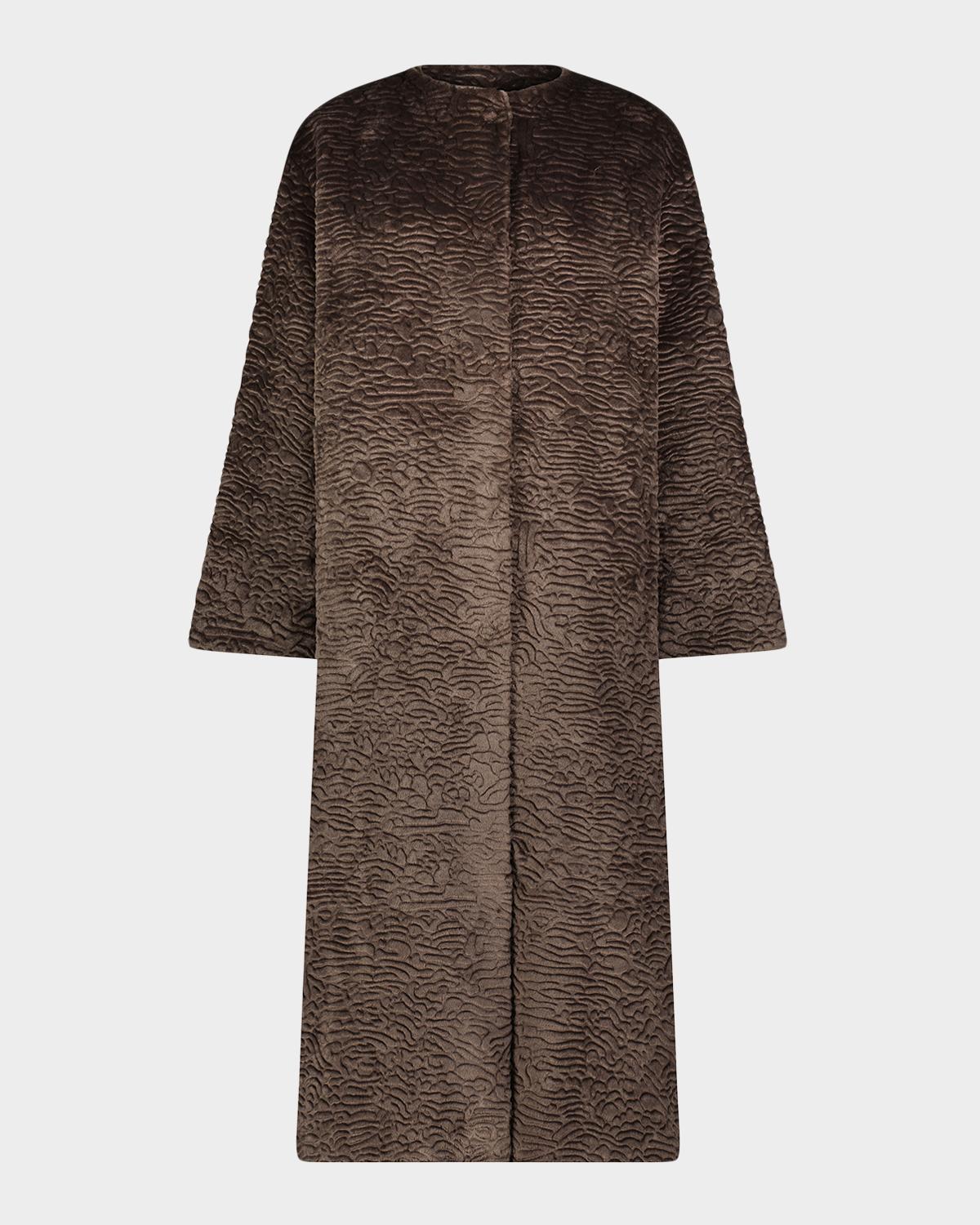 Lyla Grant Fur-Free Textured Faux Shearling Coat