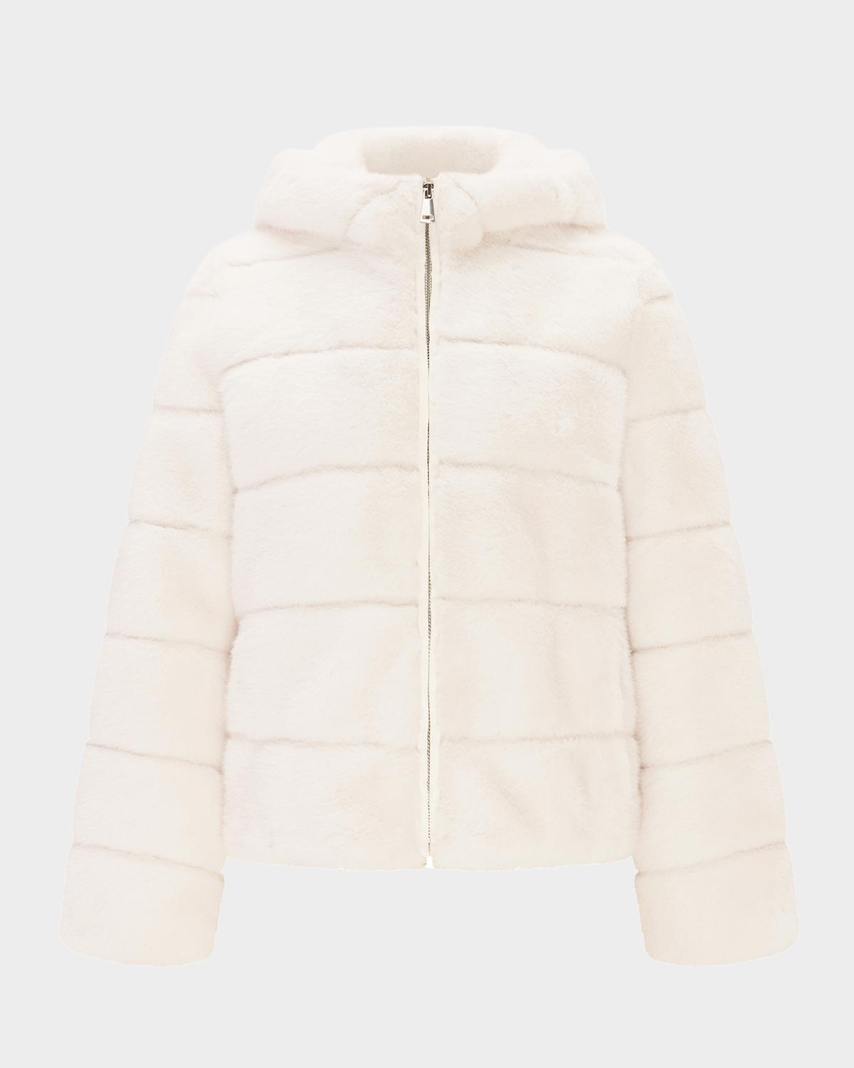 Lyla Grant Fur-Free Hooded Faux Mink Zip Jacket
