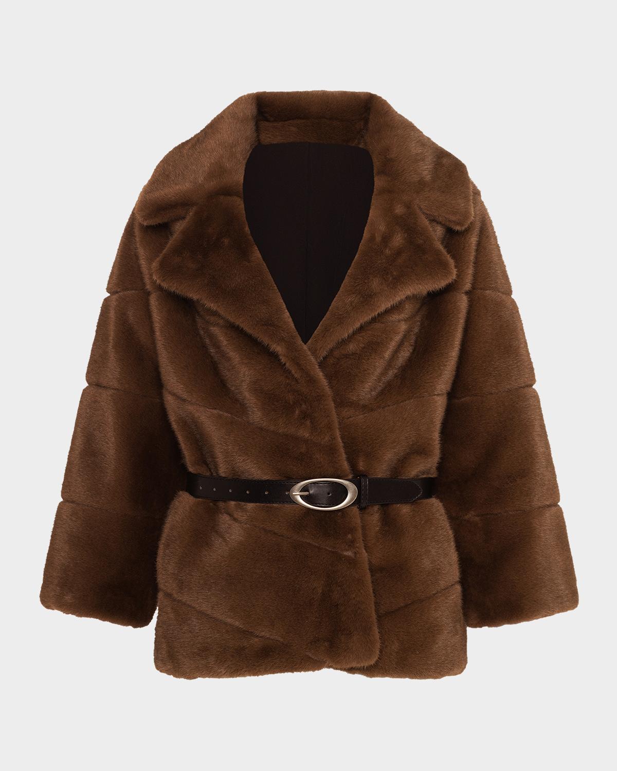Lyla Grant Fur-Free Leopard Faux Mink Coat