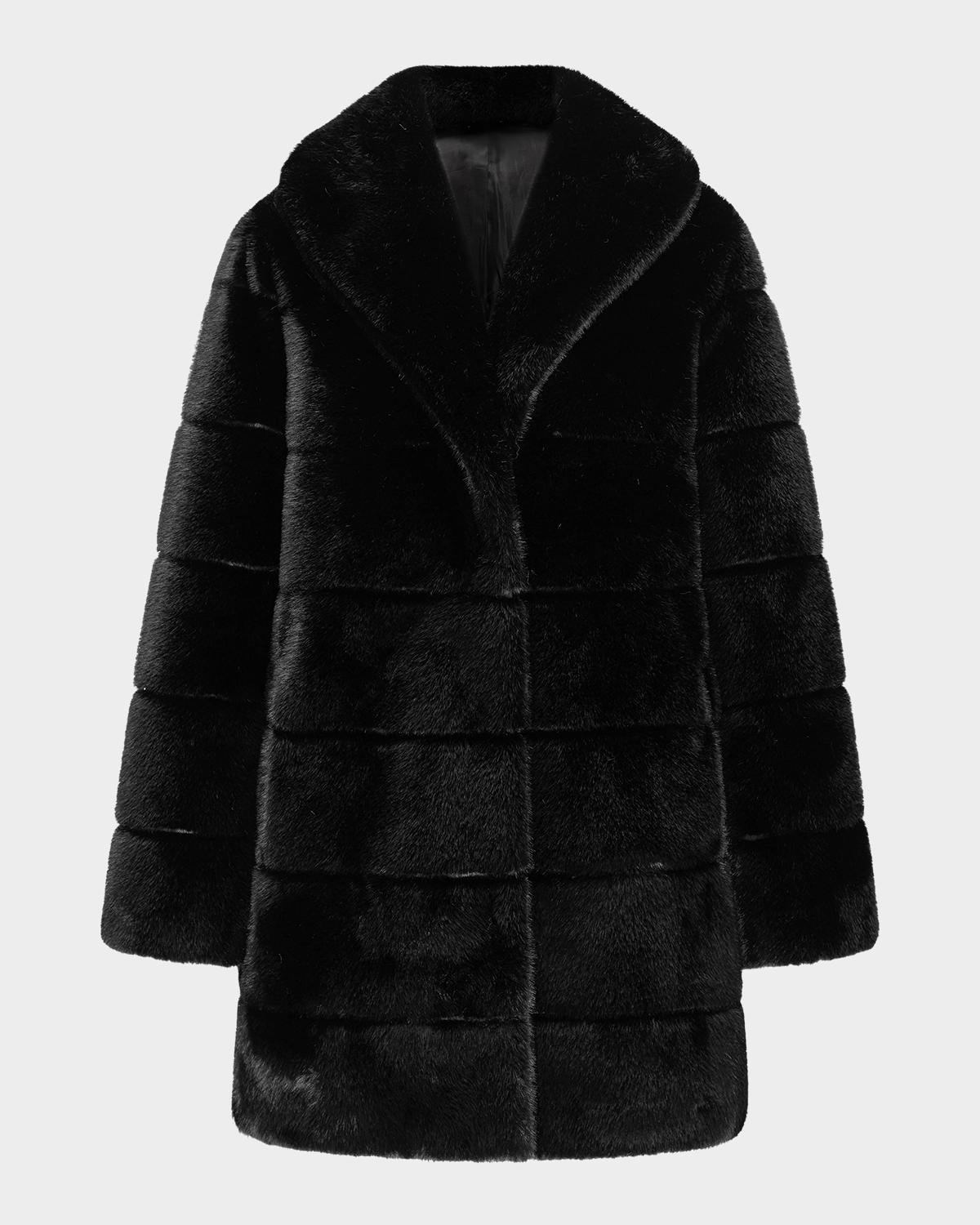 Lyla Grant Fur-Free Quilted Faux Mink Coat