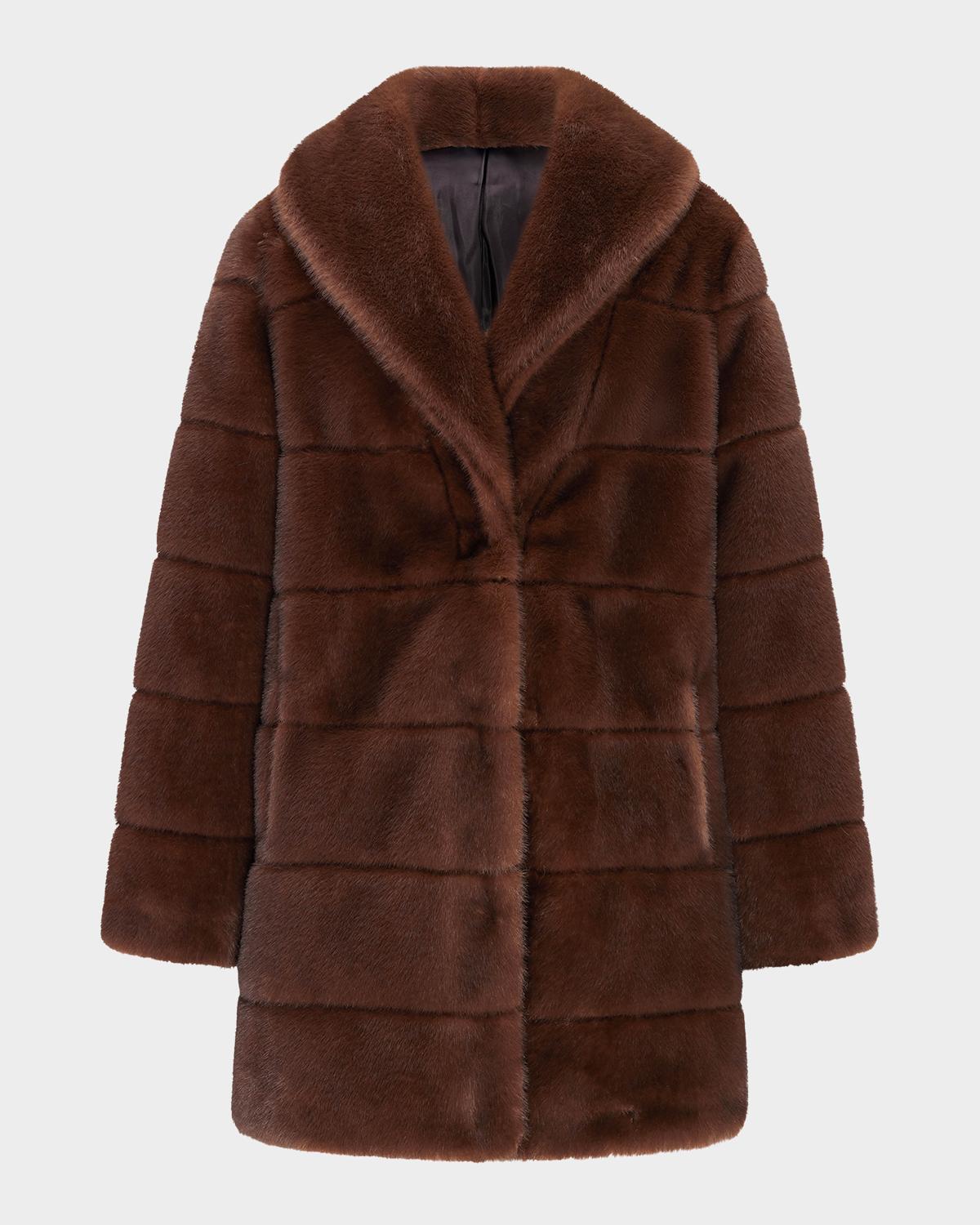 Lyla Grant Fur-Free Quilted Faux Mink Coat