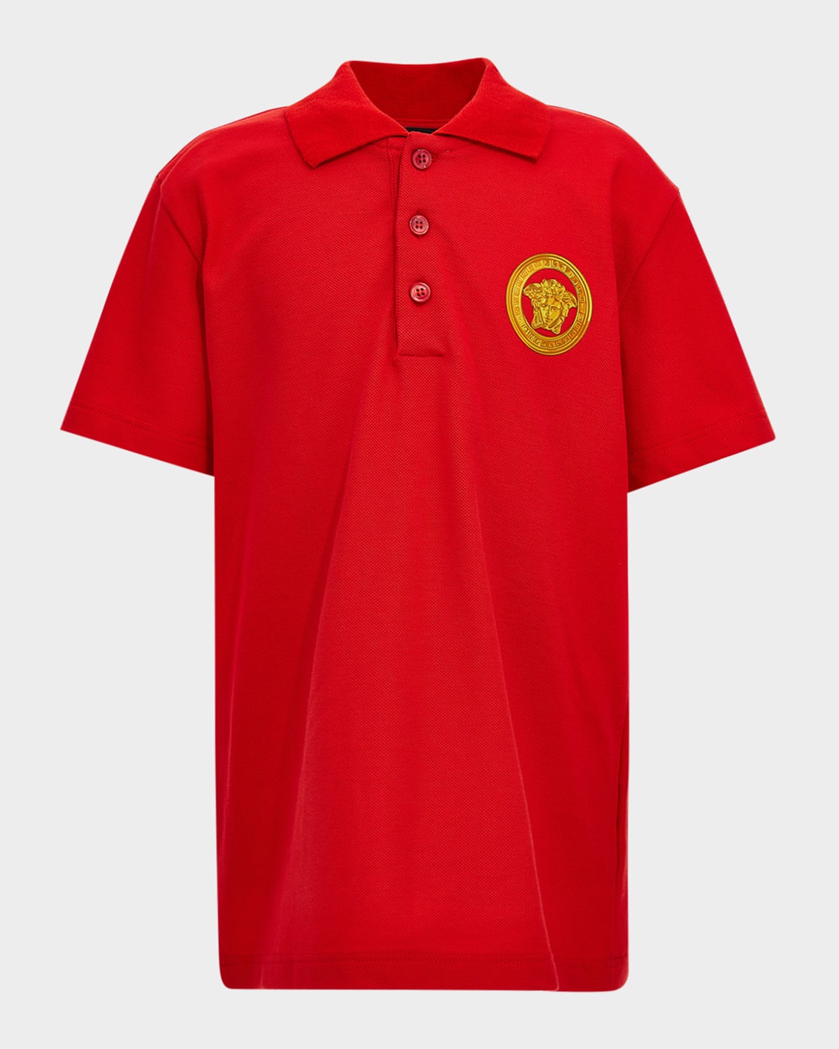 Versace Boy 's Medusa Cotton Pique Polo Shirt, Size 6-14
