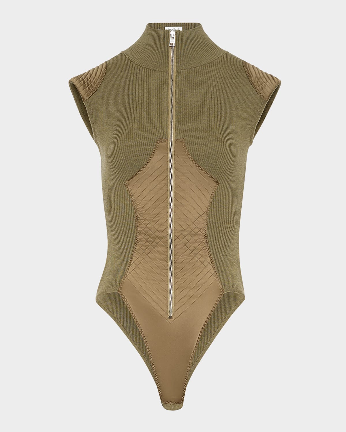 Jean Paul Gaultier Merino Wool Rib Cap-Sleeve Zip Bodysuit | Thumbnail 3 Jean Paul Gaultier Merino Wool Rib Cap-Sleeve Zip Bodysuit | Thumbnail 3