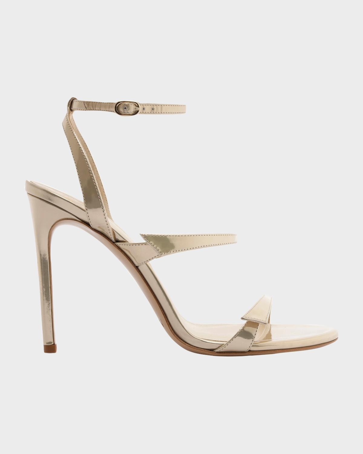 Alexandre Birman 100mm Tita Metallic Leather Sandals