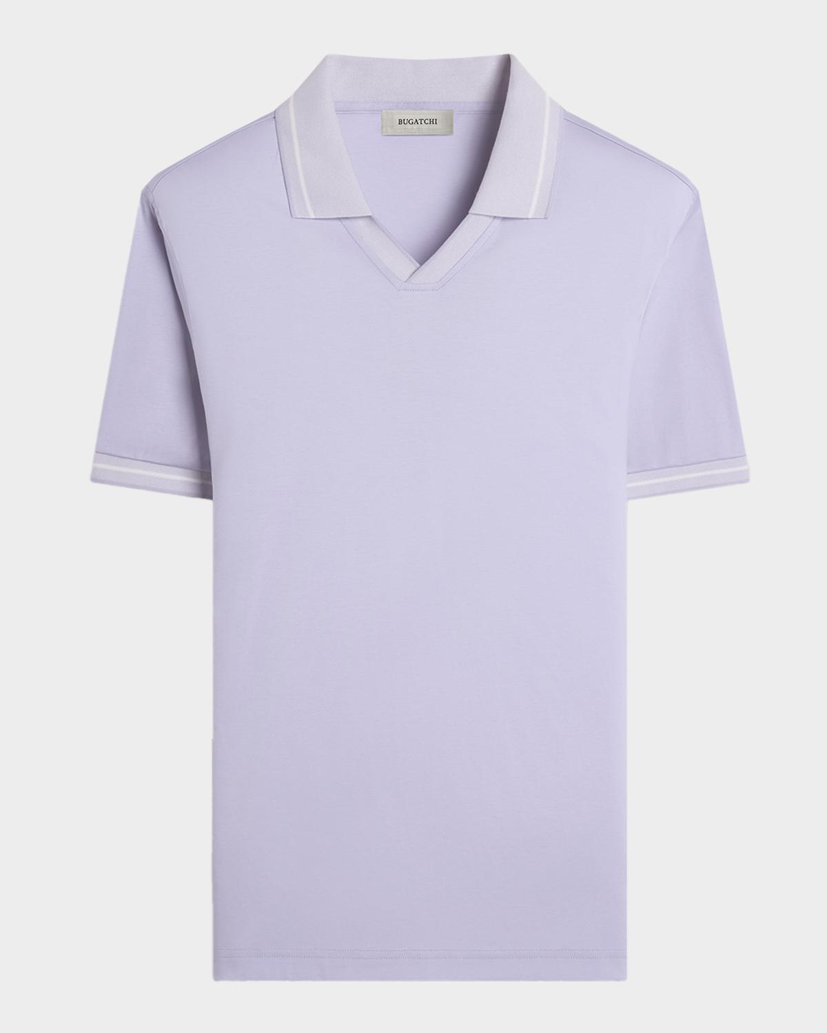 Bugatchi Men's Pima Cotton Johnny-Collar Polo Shirt