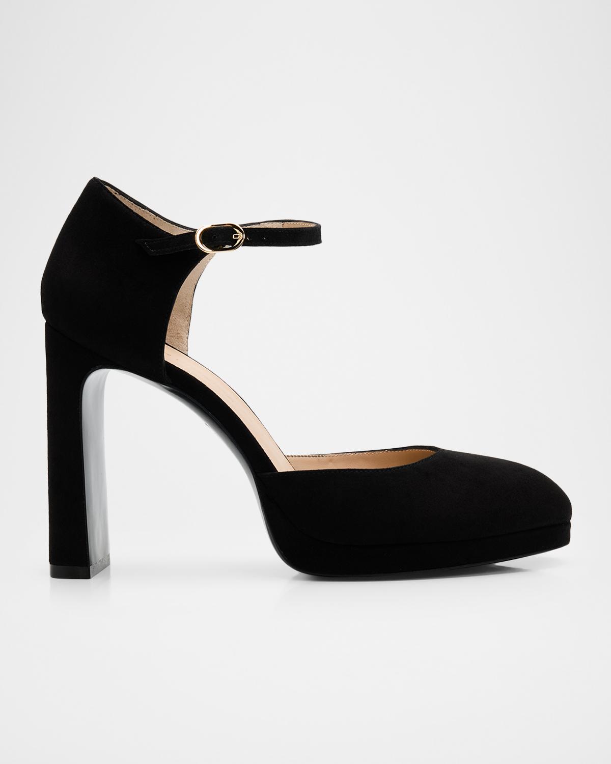 100mm Babette Suede Platform Pumps