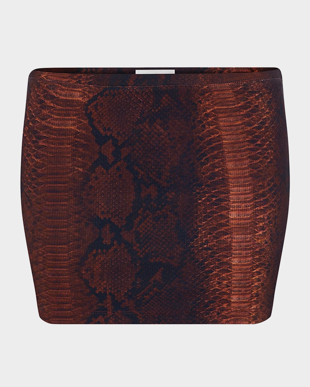 Jean Paul Gaultier Snakeskin-Print Cotton Ribbed Mini Skirt