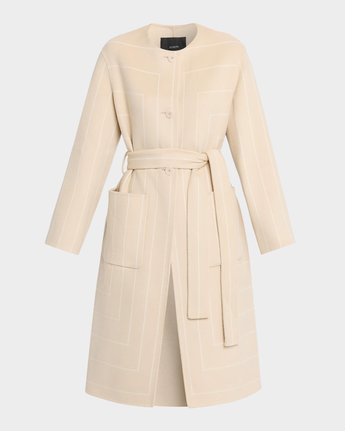 Joseph Belted Geometric Double-Face Coat