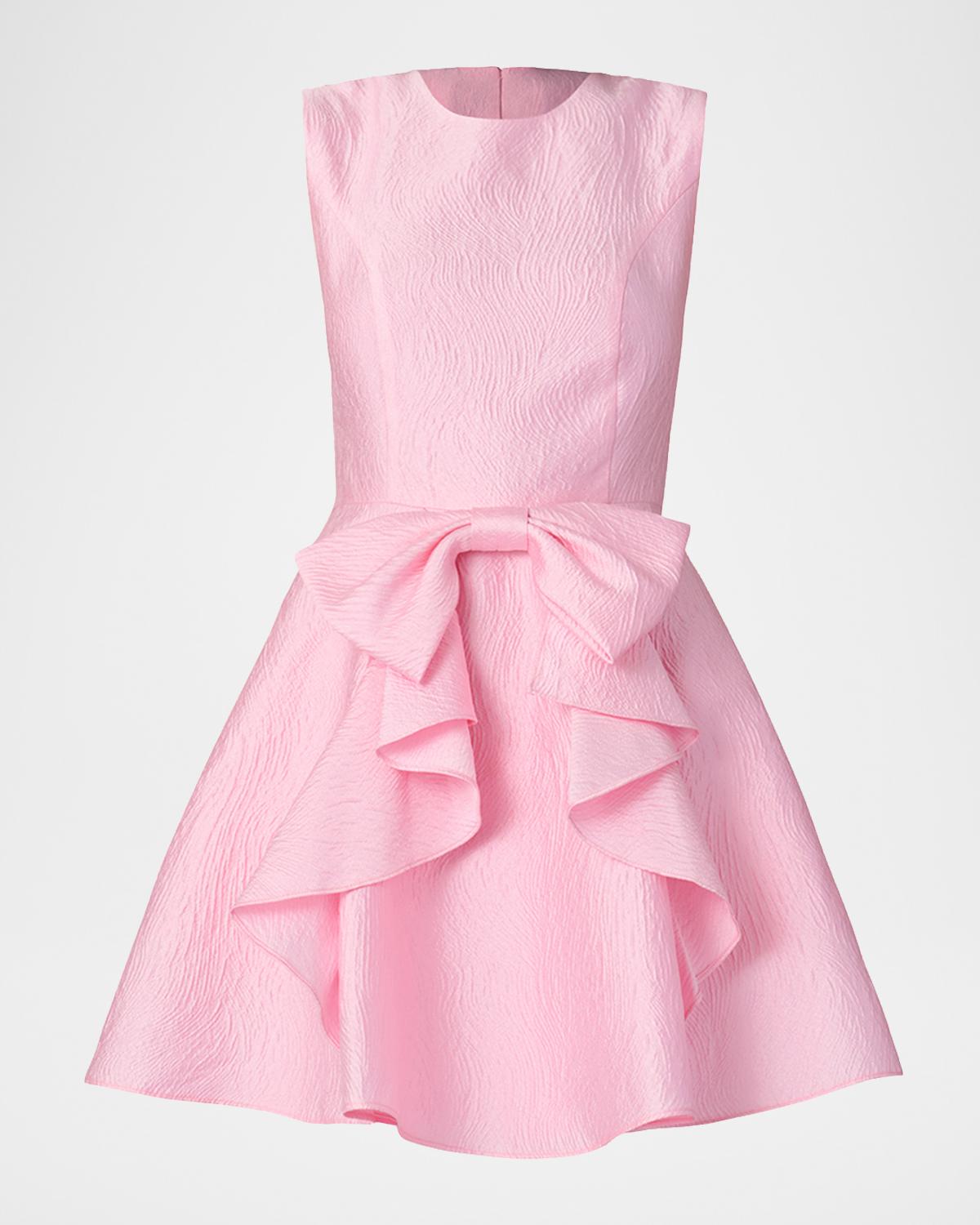 Gabby Bow-Embellished Jacquard Mini Dress