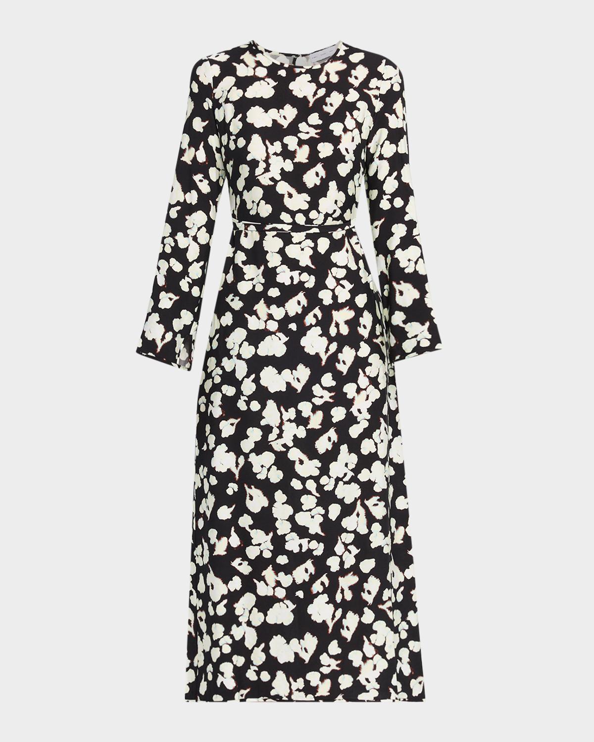 Proenza Schouler White Label Waverly Floral Long-Sleeve Twill Dress
