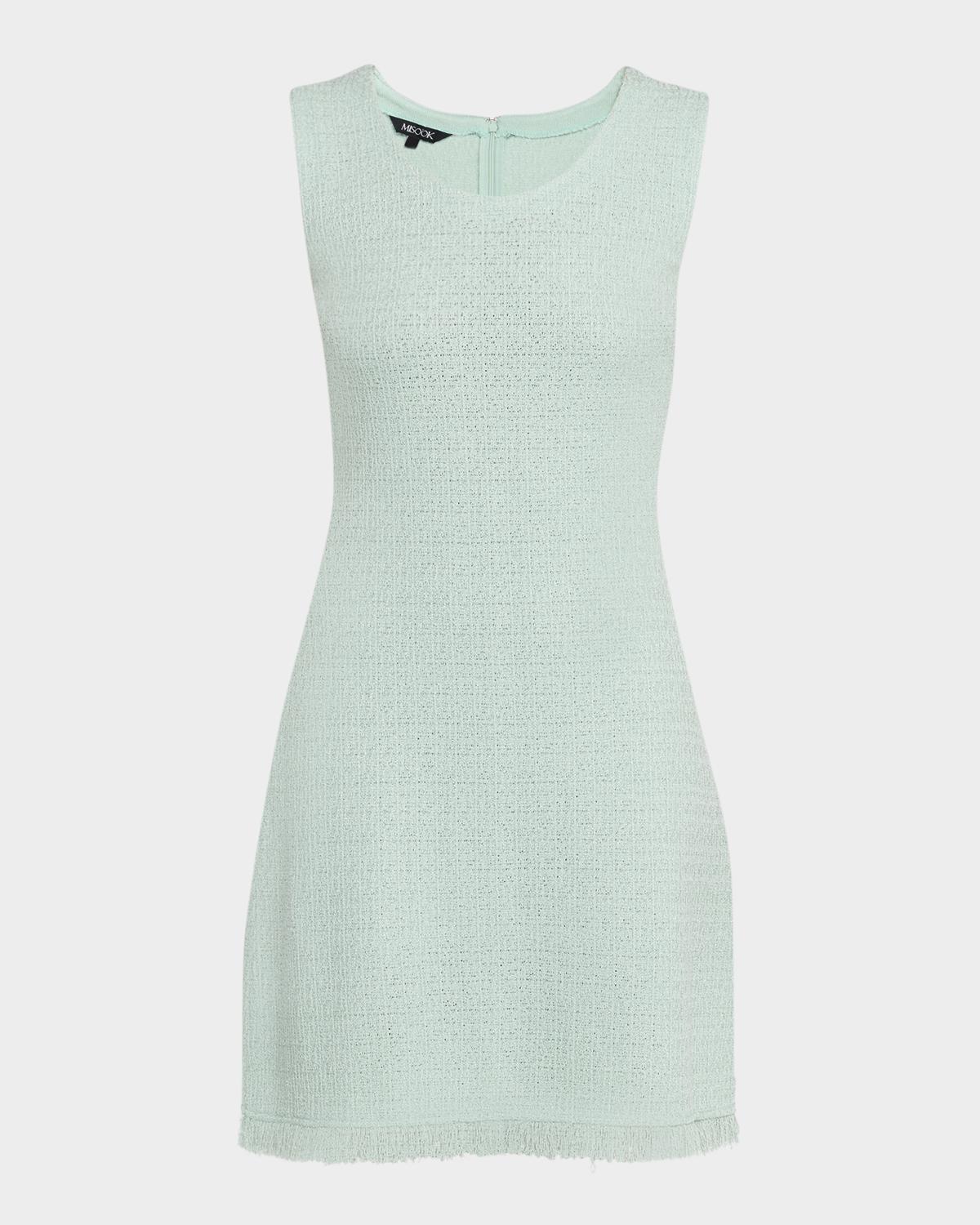 Misook Sleeveless Fringe-Trim Knit Dress