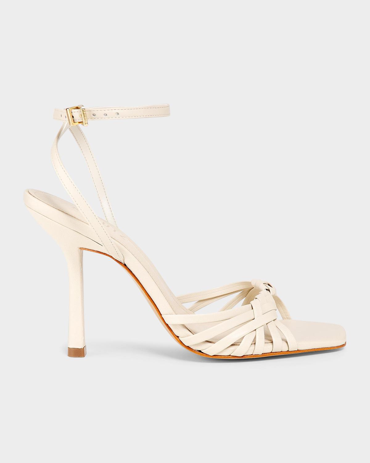 Schutz Tara 110MM Crisscross Leather Stiletto Sandals