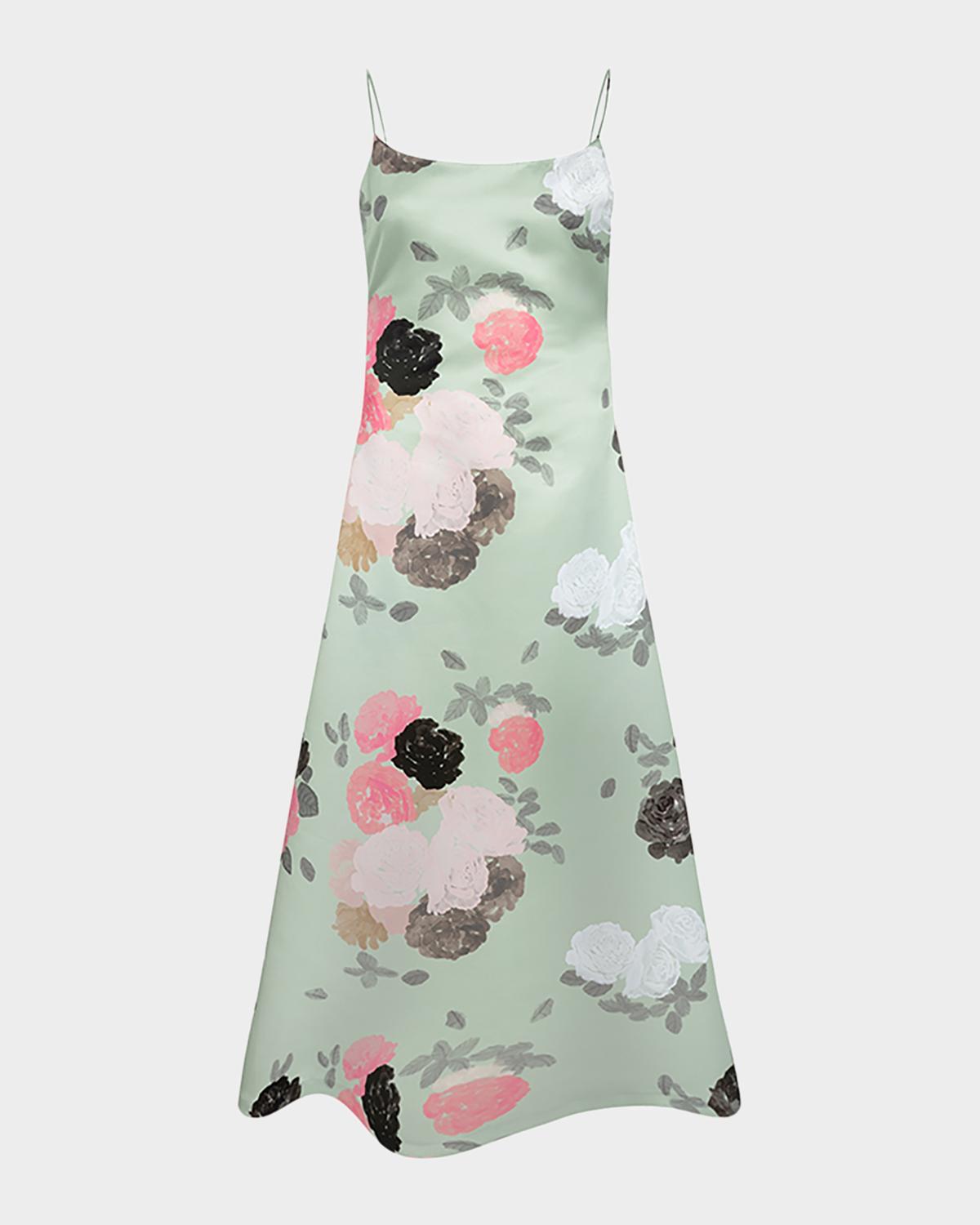 BERNADETTE Nicole Floral Satin Midi Dress