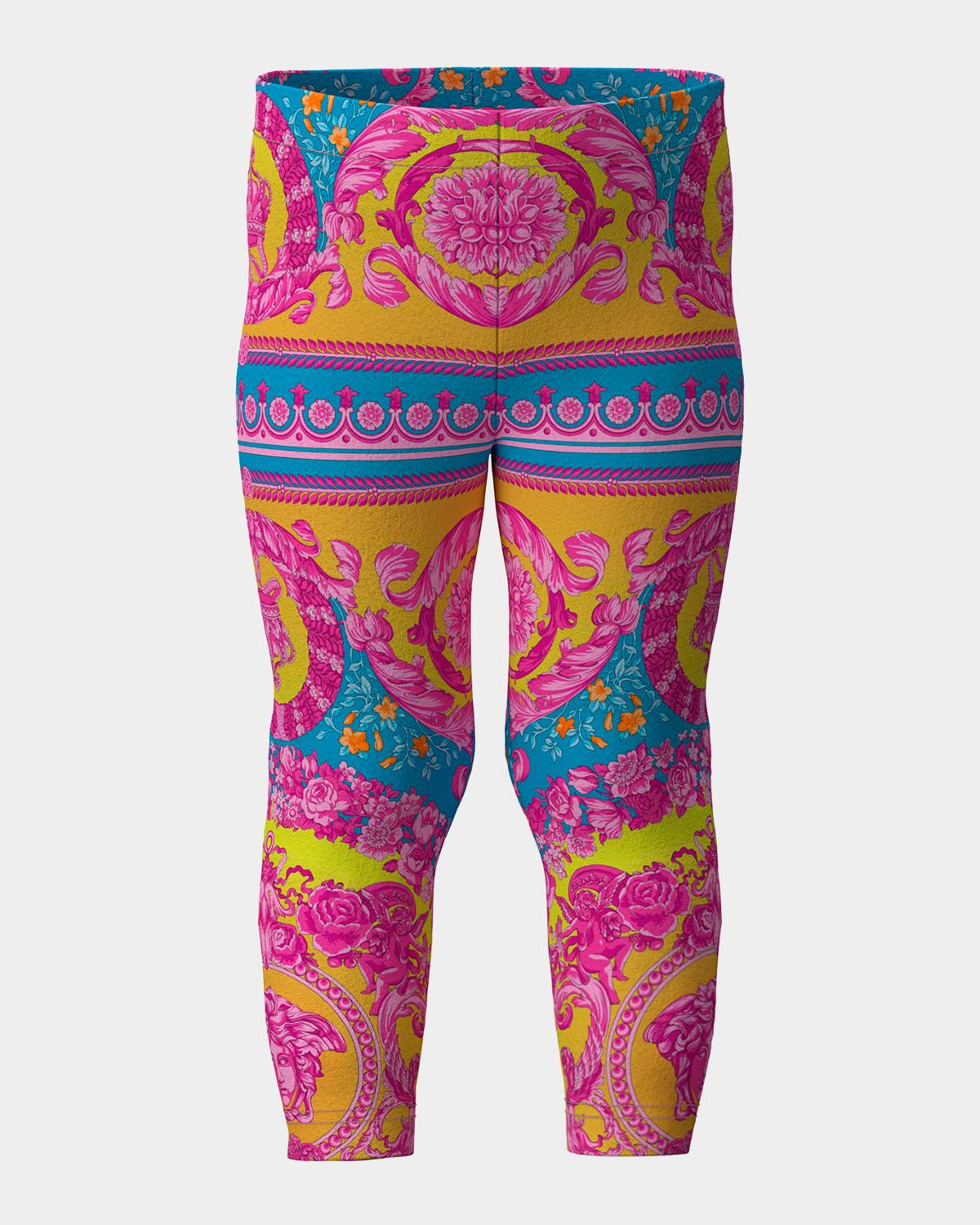 Girl & apos;s Electric Barocco Cotton Leggings, Size 12M-5